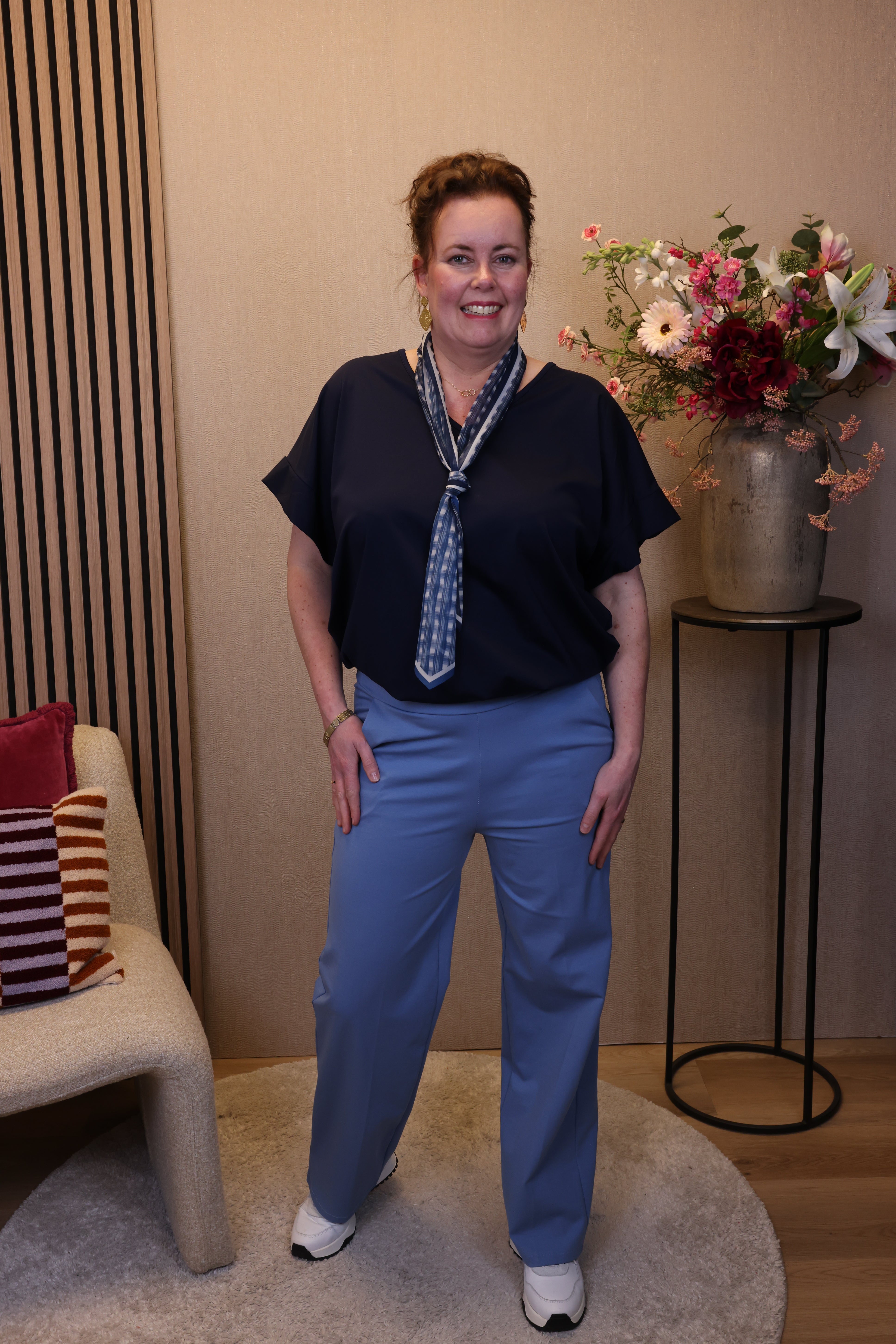Saar | Luxe broek Oceaan blauw