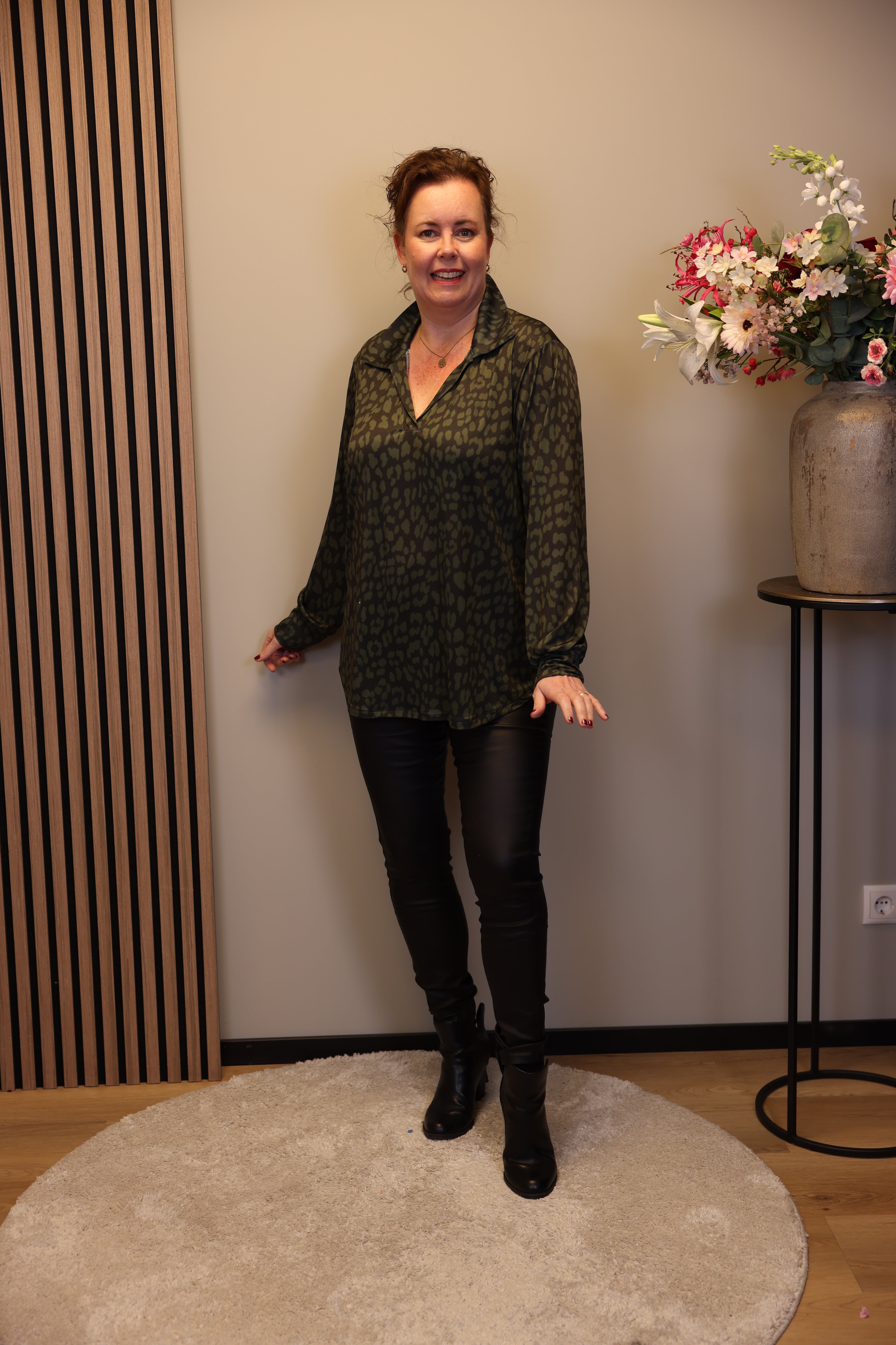 Charlotte | Blouse met kraagje groen 48 t/m 52