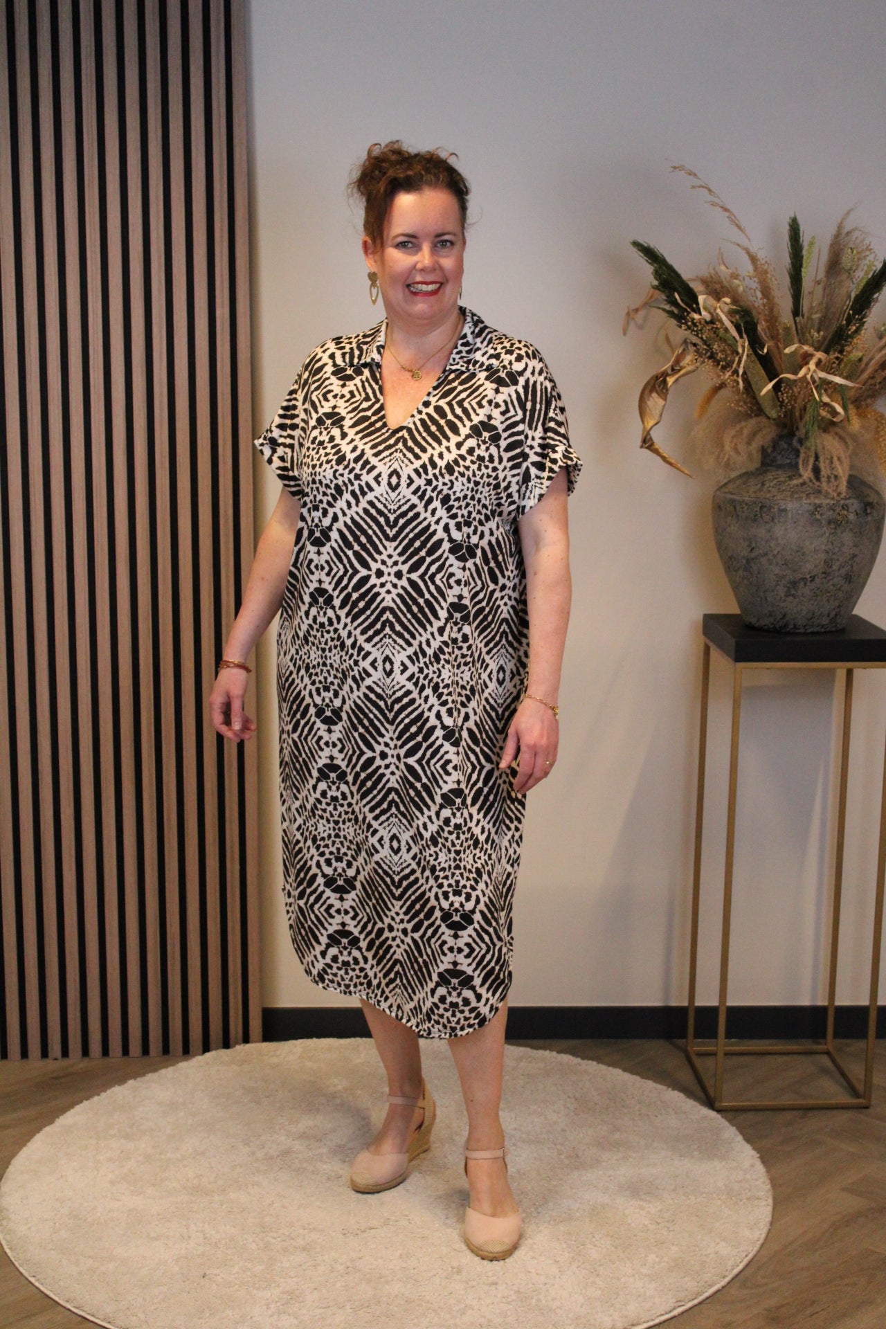 Fem | Jurk bruin met kraagje