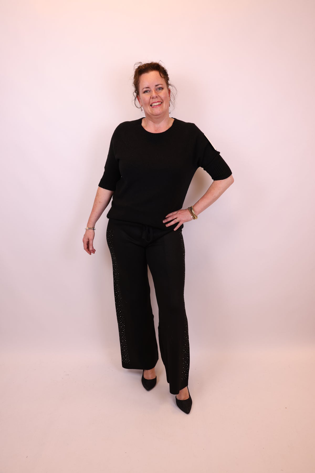 Lise | Broek zwart glitter