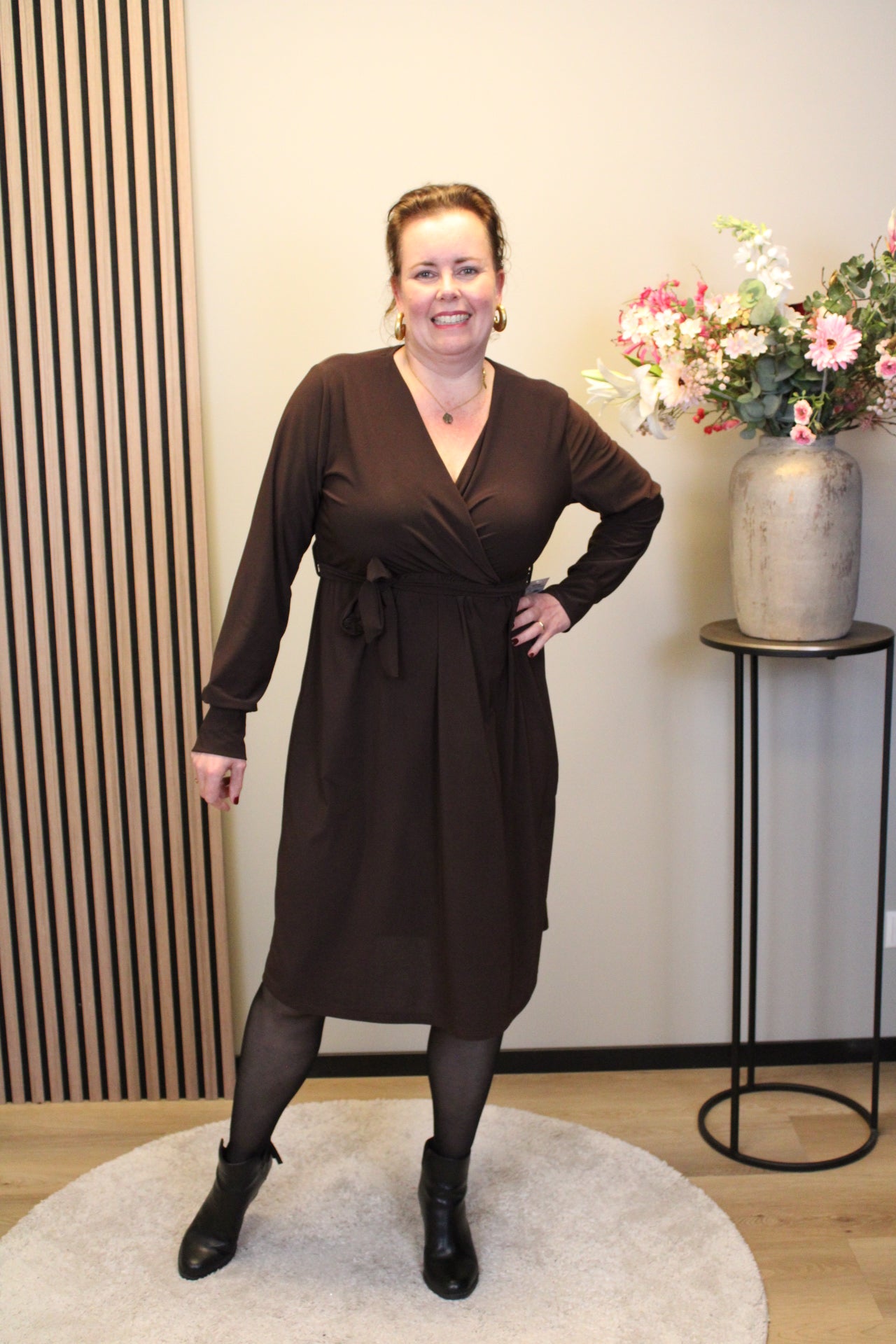 Ronja | Jurk bruin kort 52 t/m 58