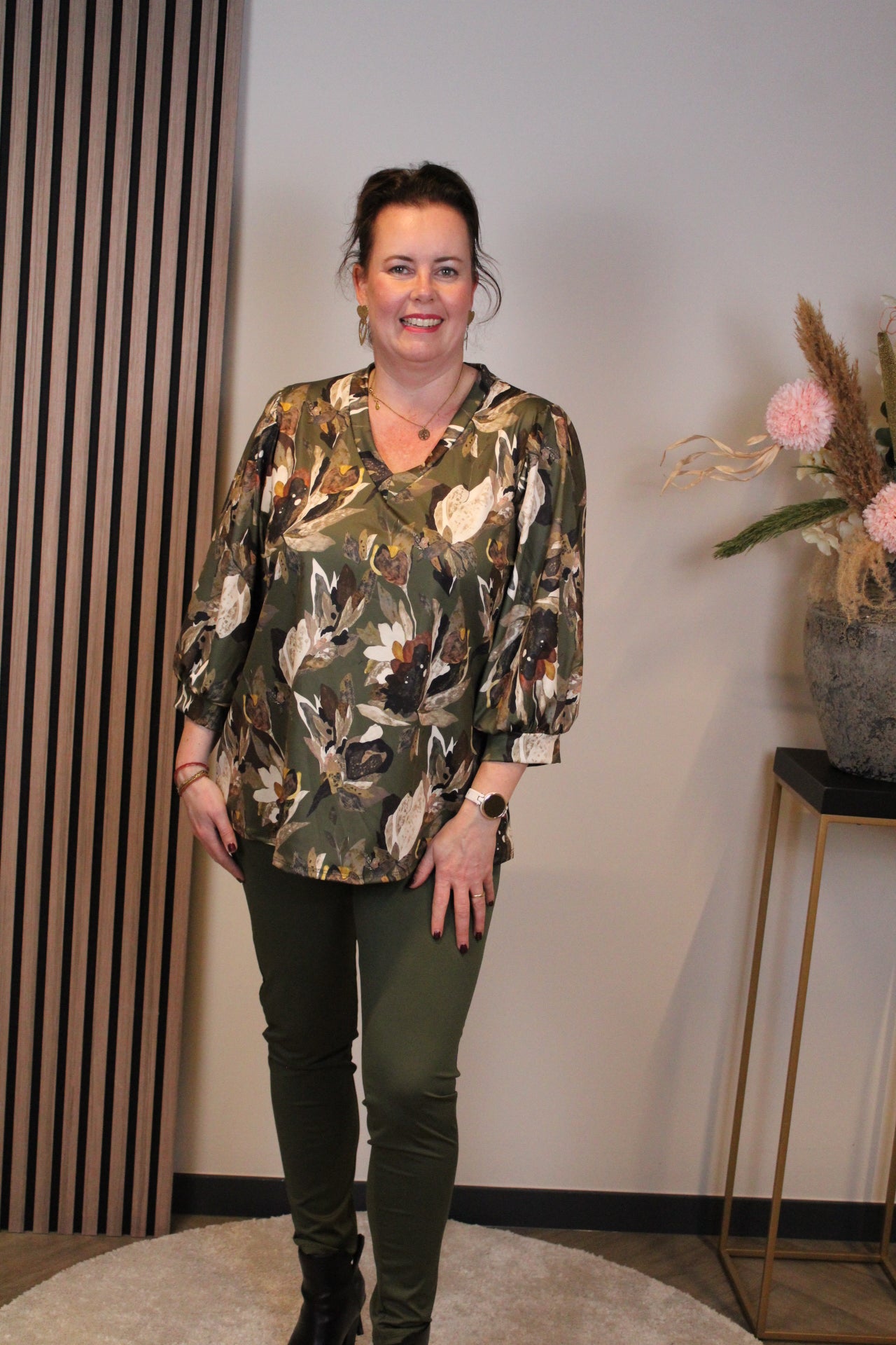 Bibi | Top groen 3/4-mouw 46 t/m 50