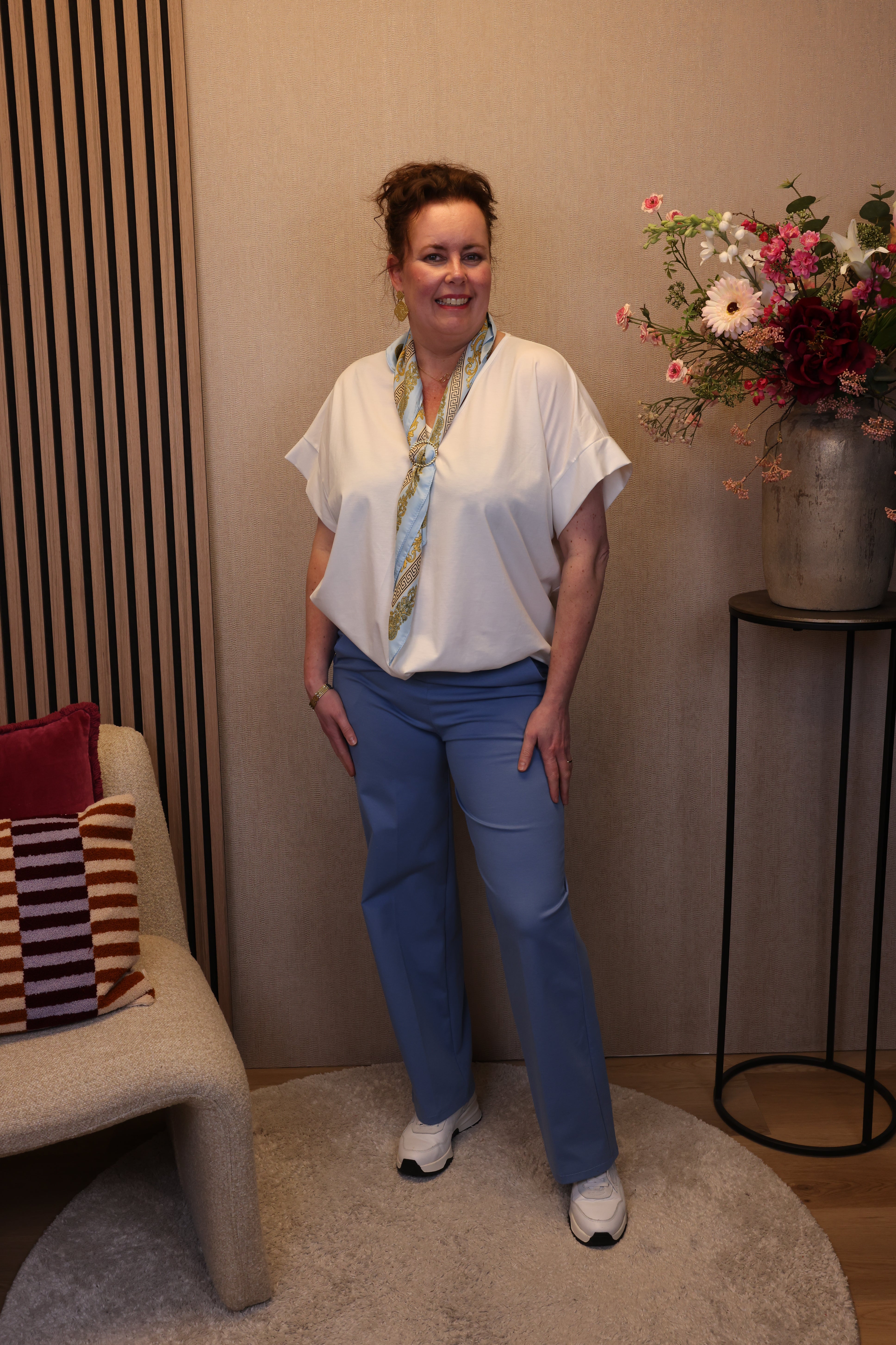 Saar | Luxe broek Oceaan blauw