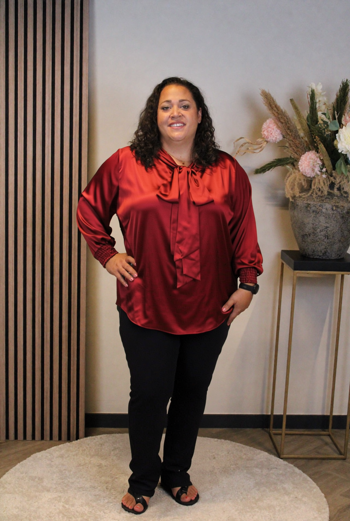 Fabienne | Satijnen blouse bordeaux