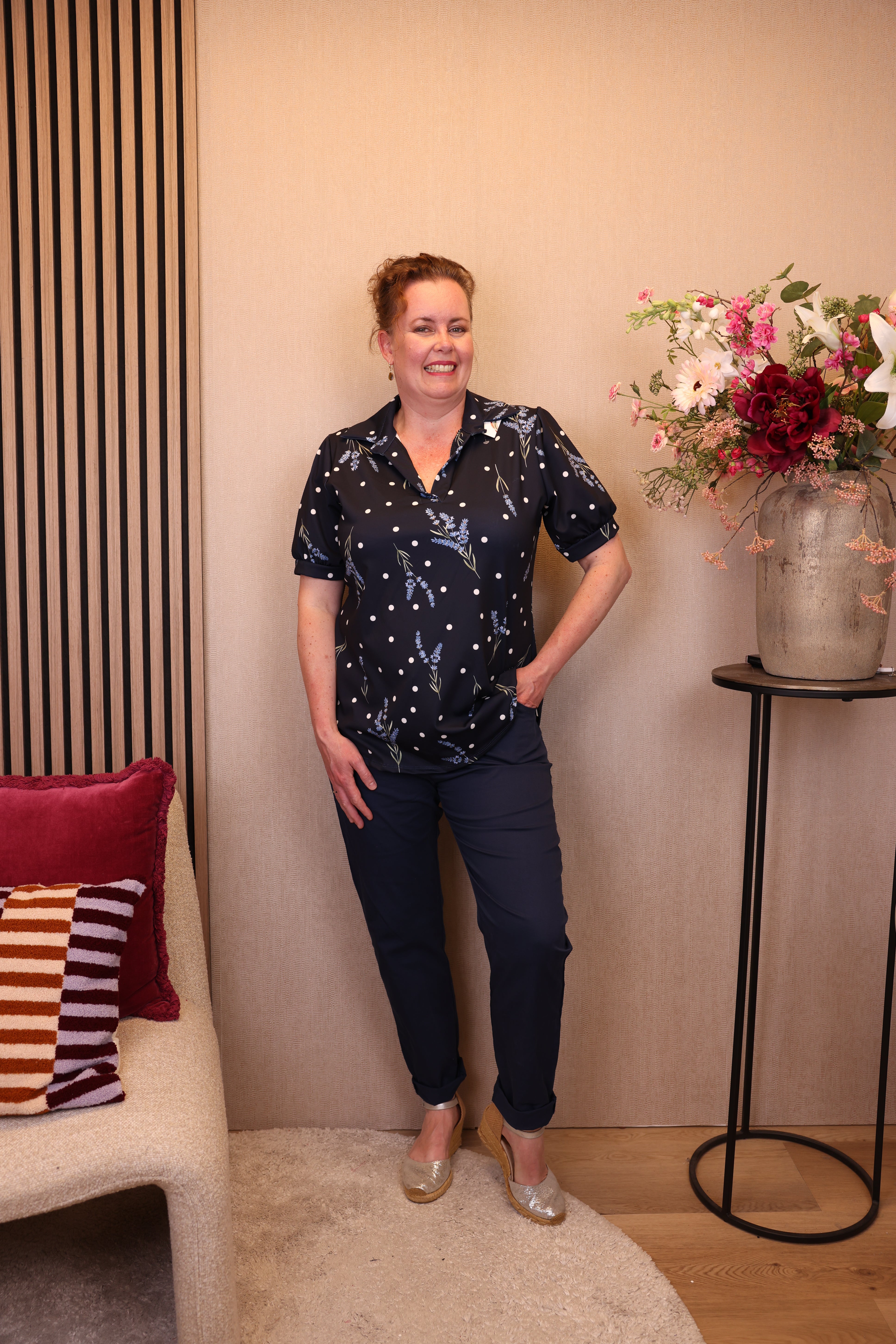 Lavendel | Top met kraagje blauw
