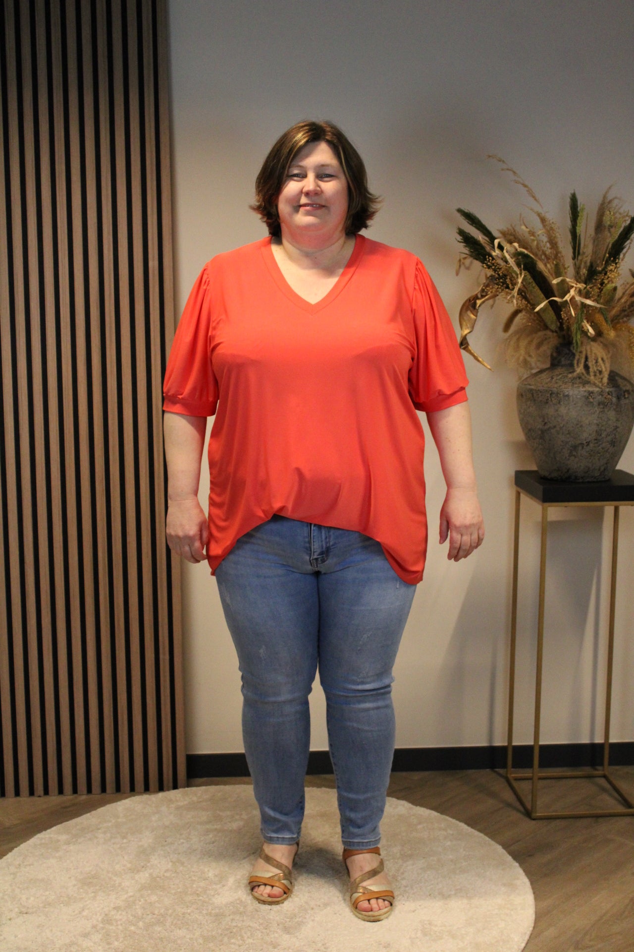 Fay | Blouse koraal korte mouw 52 t/m 58