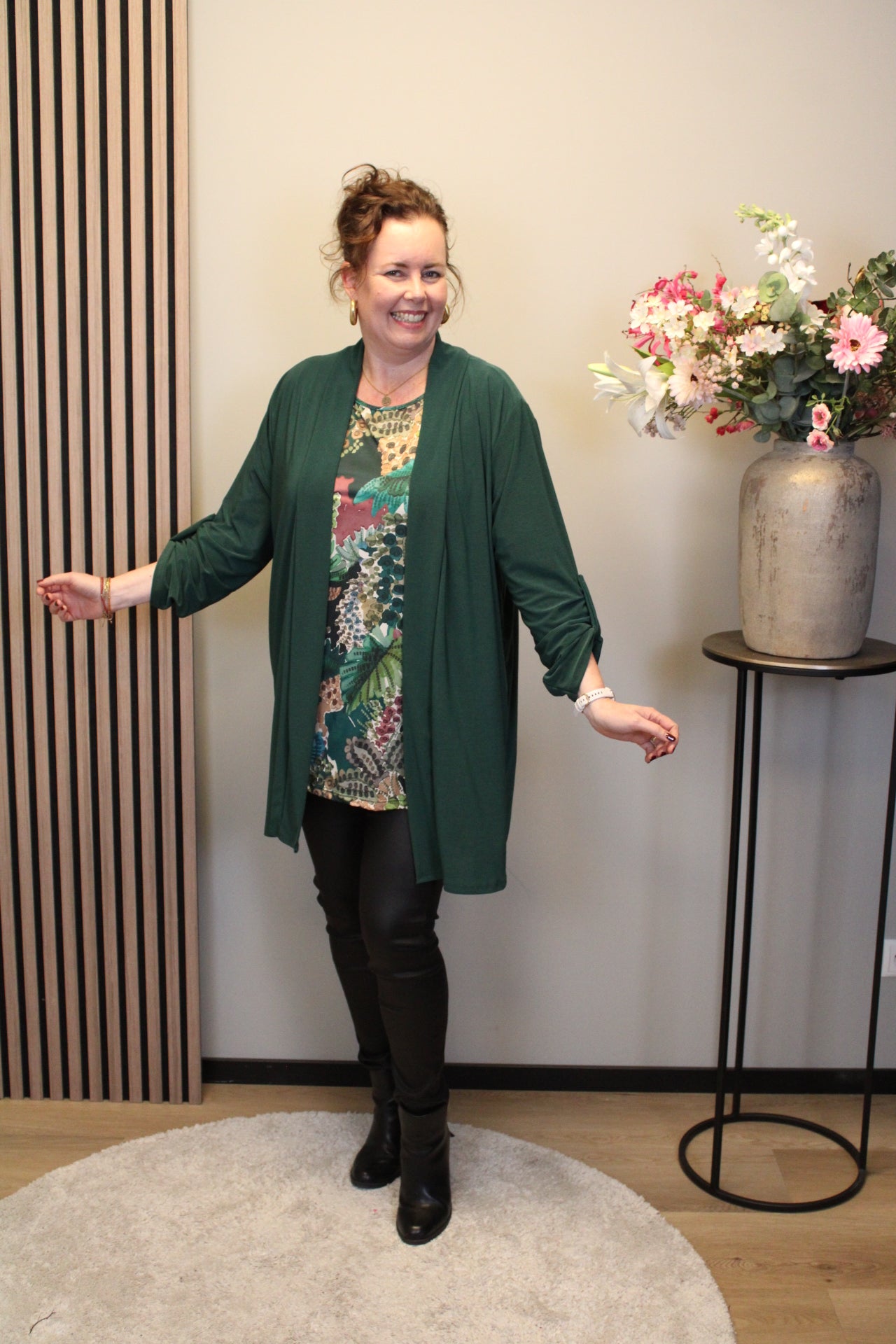 Nienke | Vest fles groen kort