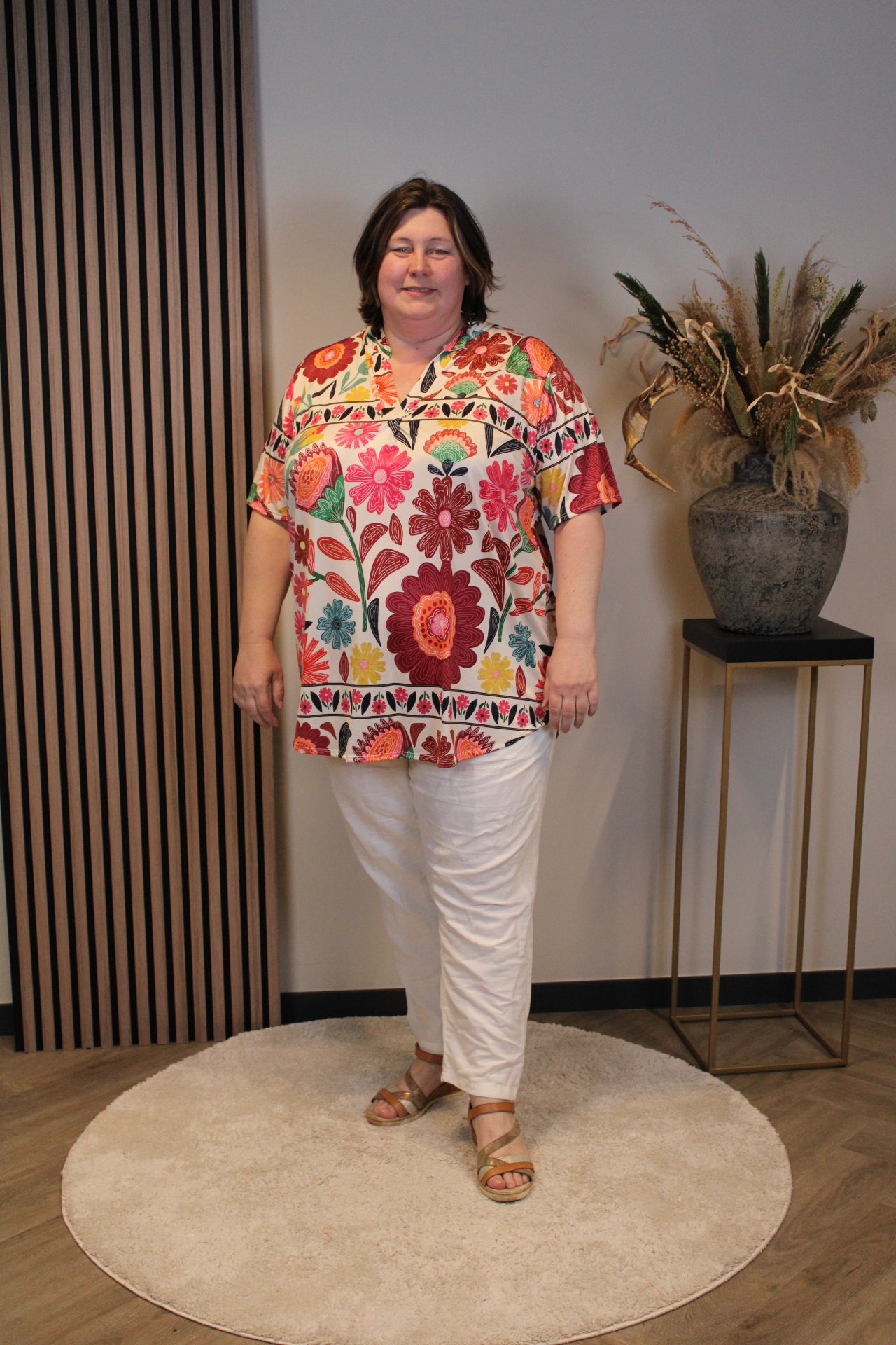 Amelie | Blouse roze korte mouw 52 t/m 58