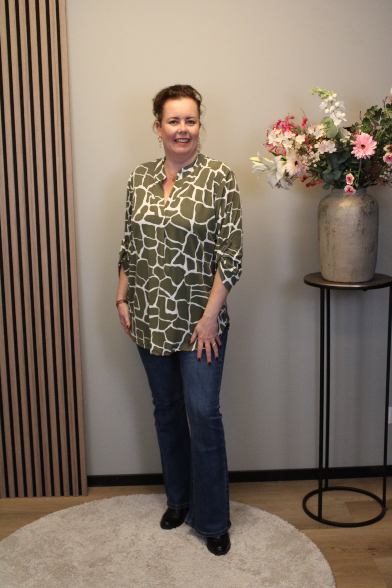 Miriam | Blouse groen lange mouw 48 t/m 52