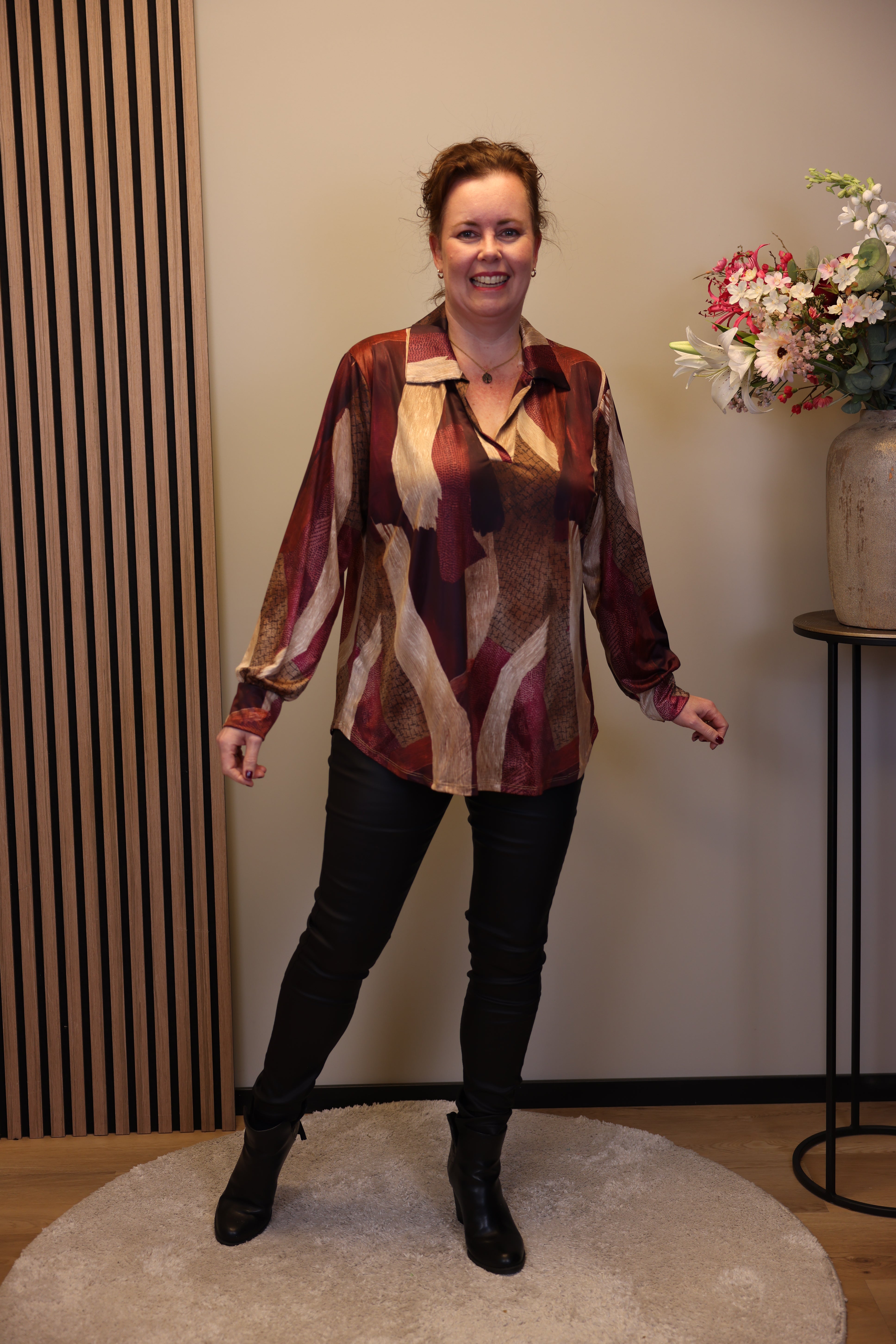 Tara | Blouse met kraagje roze 48 t/m 52