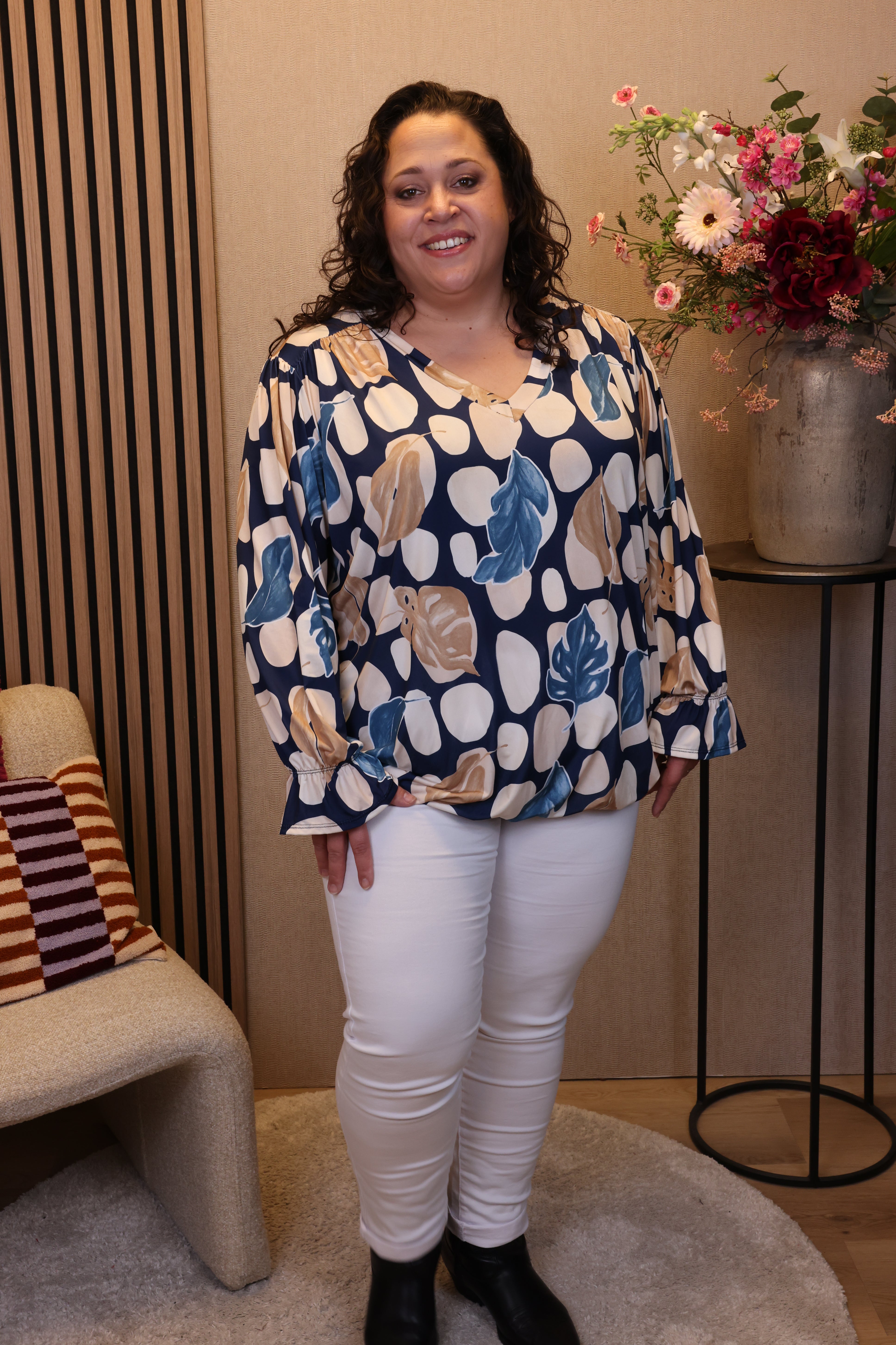 Ivonne | Ballon top blauw