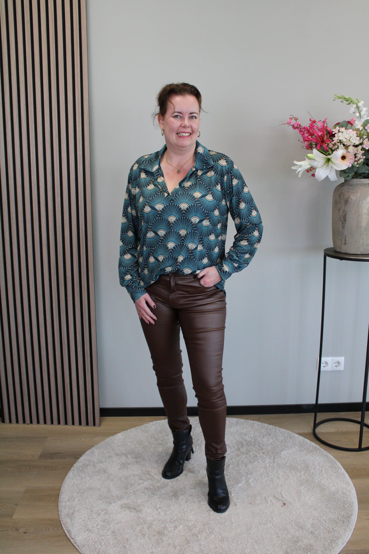 Nala | Broek lerenlook licht bruin 38 - 50
