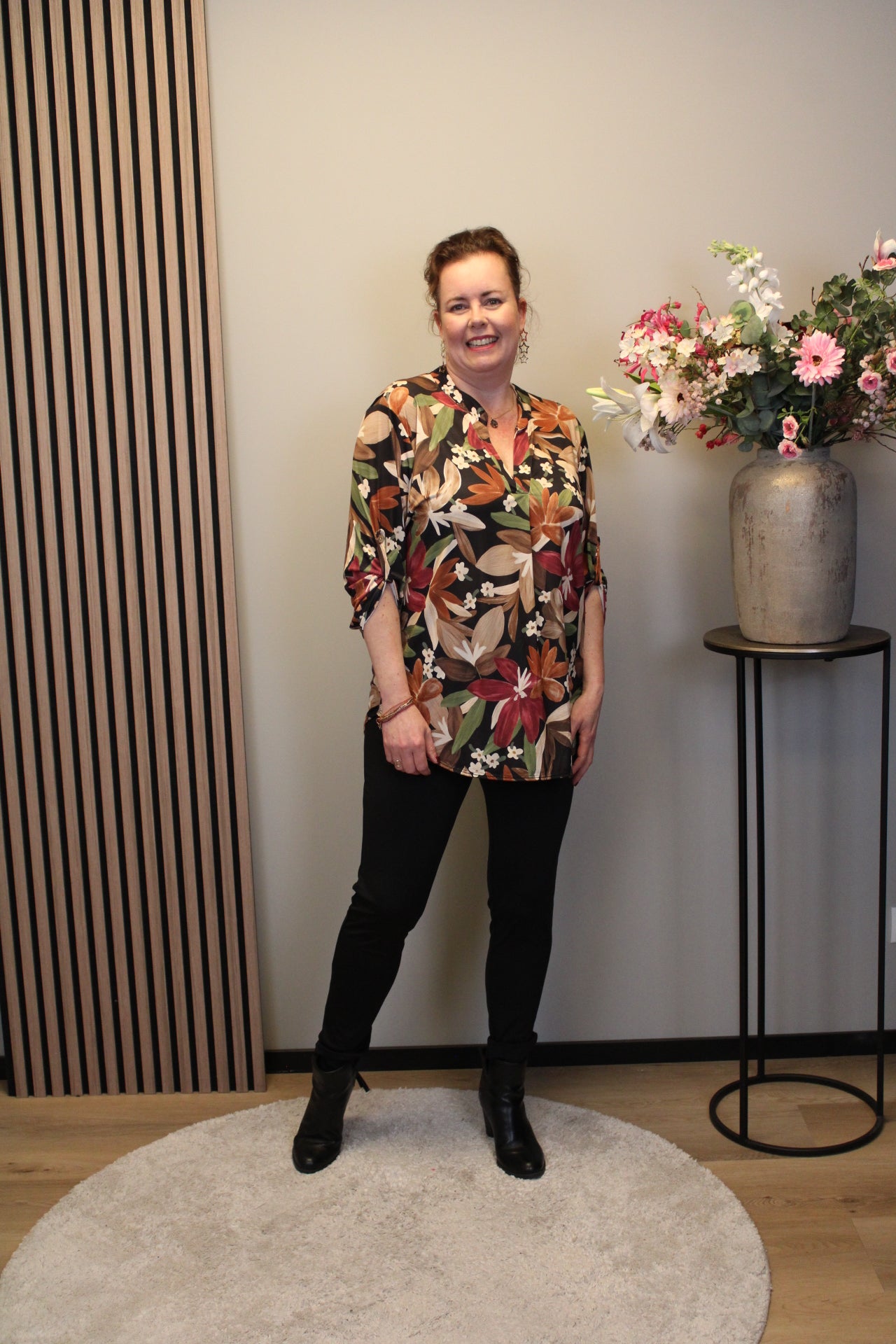 Faye | Blouse zwart lange mouw 48 t/m 52