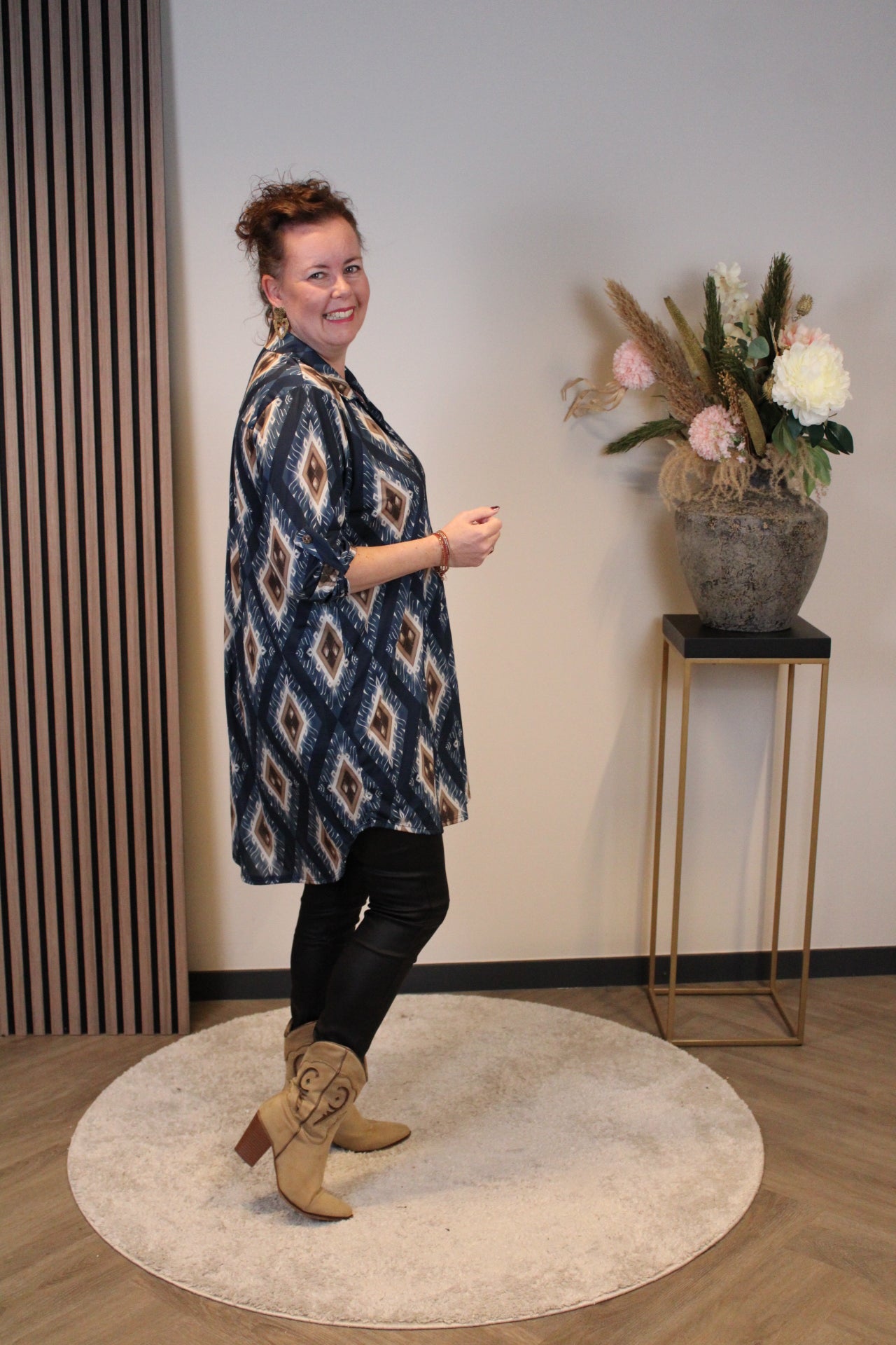 Marloes | tuniek blauw met kraagje 38 t/m 48