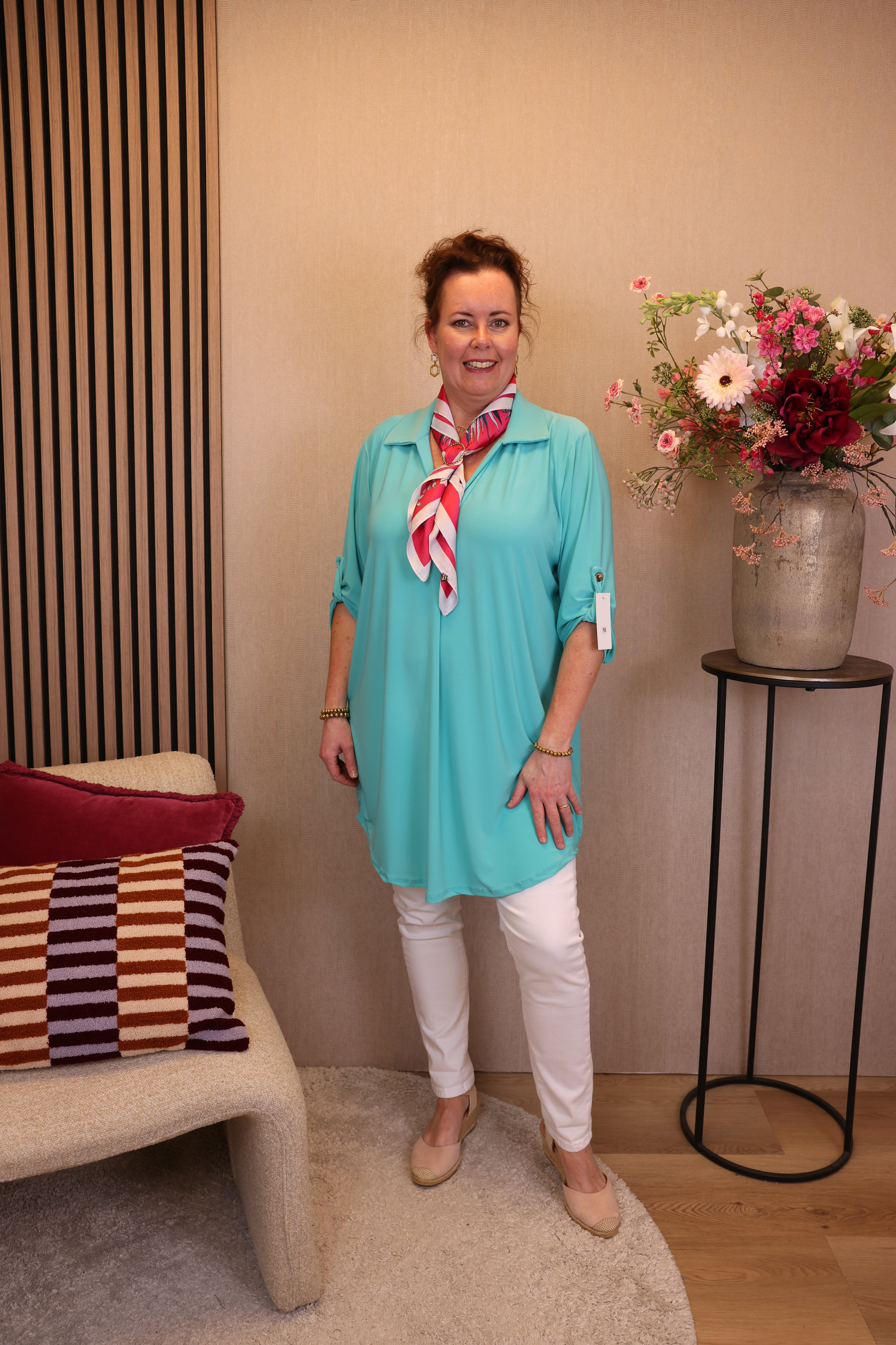 Marieke | Tuniek mint met kraagje