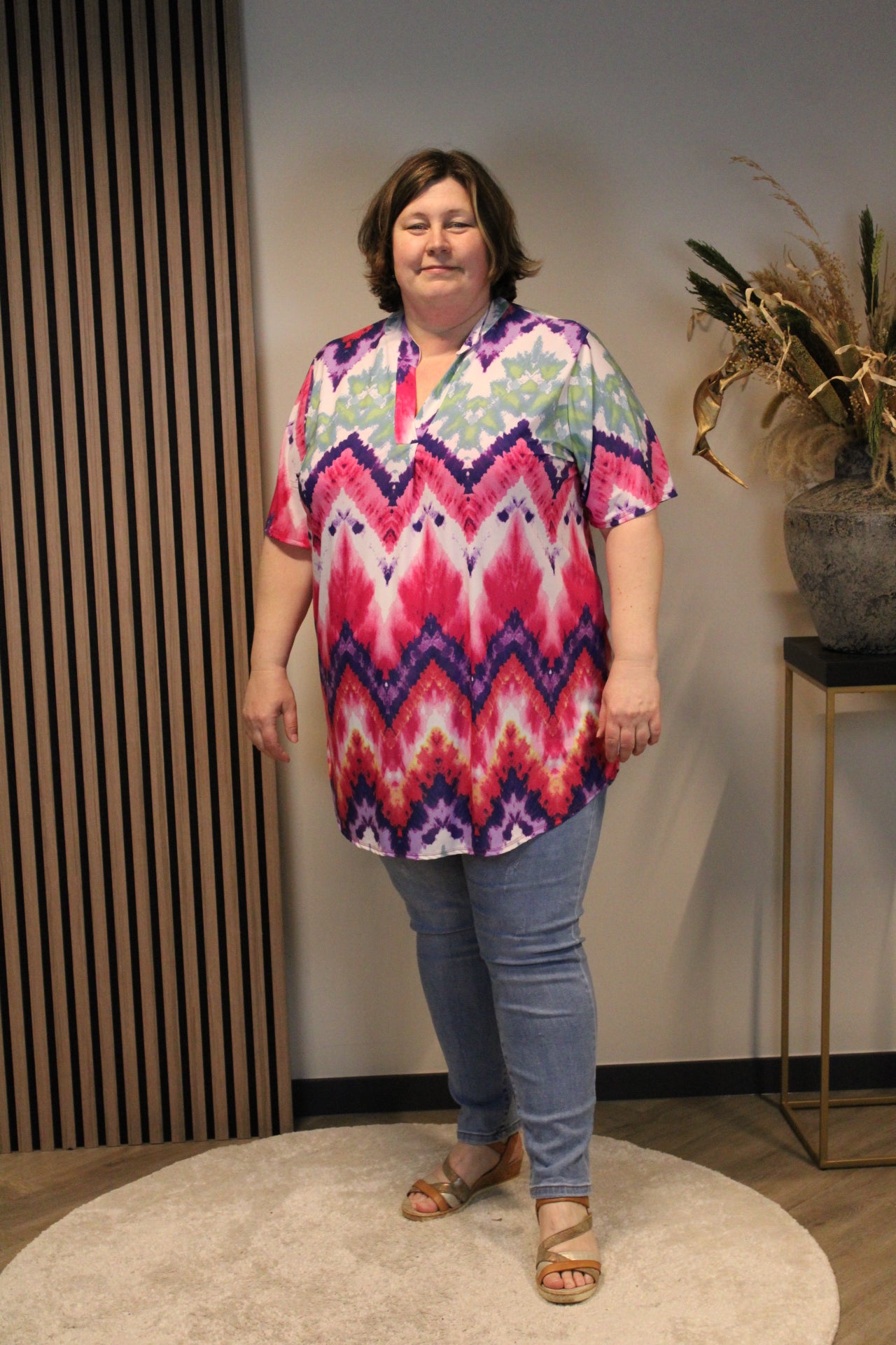 Aimee | Blouse korte mouw 52 t/m 58