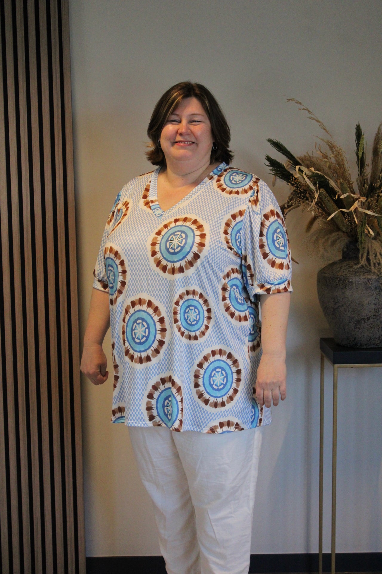 Fien | Blouse korte mouw 52 t/m 58