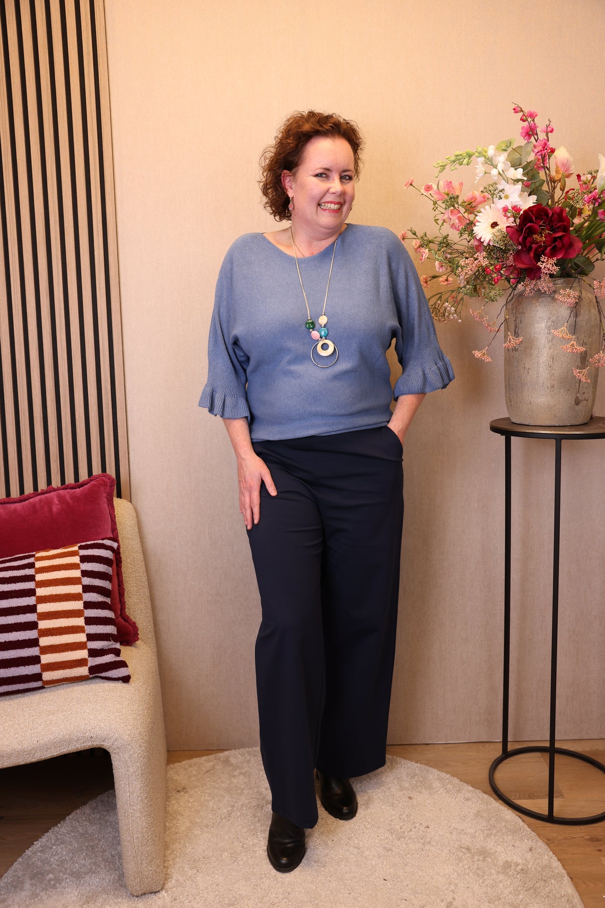 Elza | Trui oceaan blauw + gratis ketting