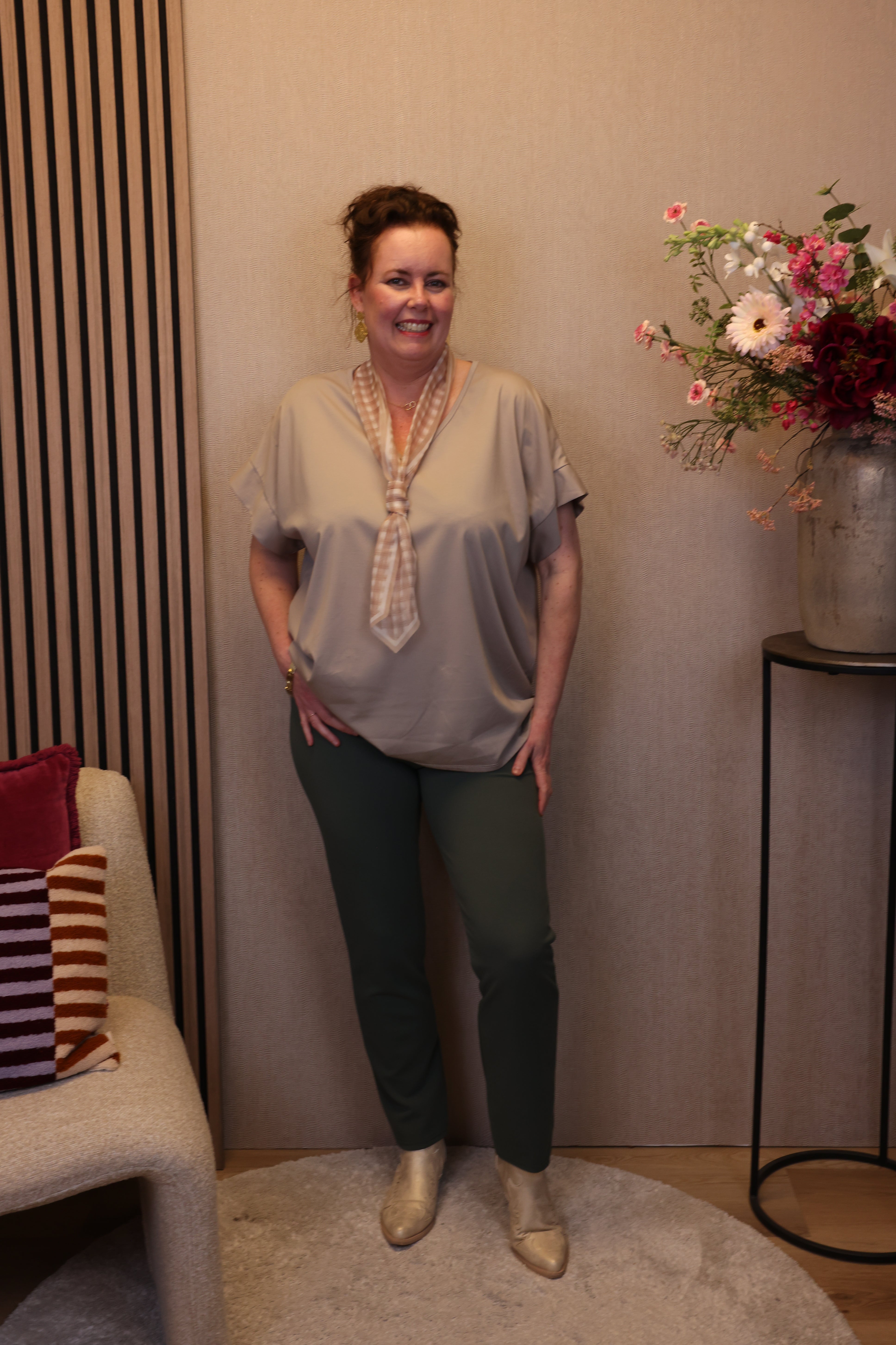 Lilly | Broek groen viscose