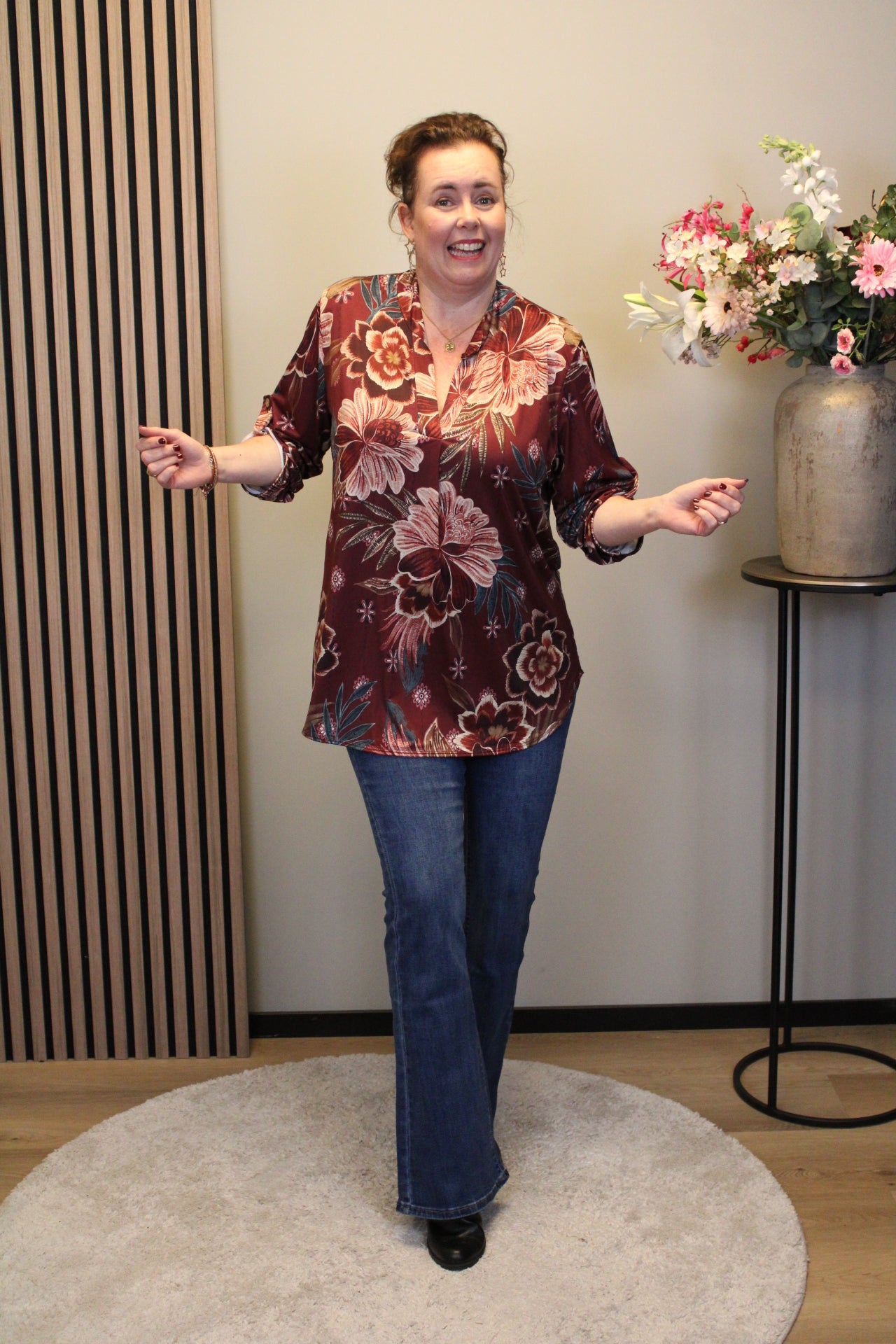 Zelma | Blouse roze lange mouw 38 t/m 48