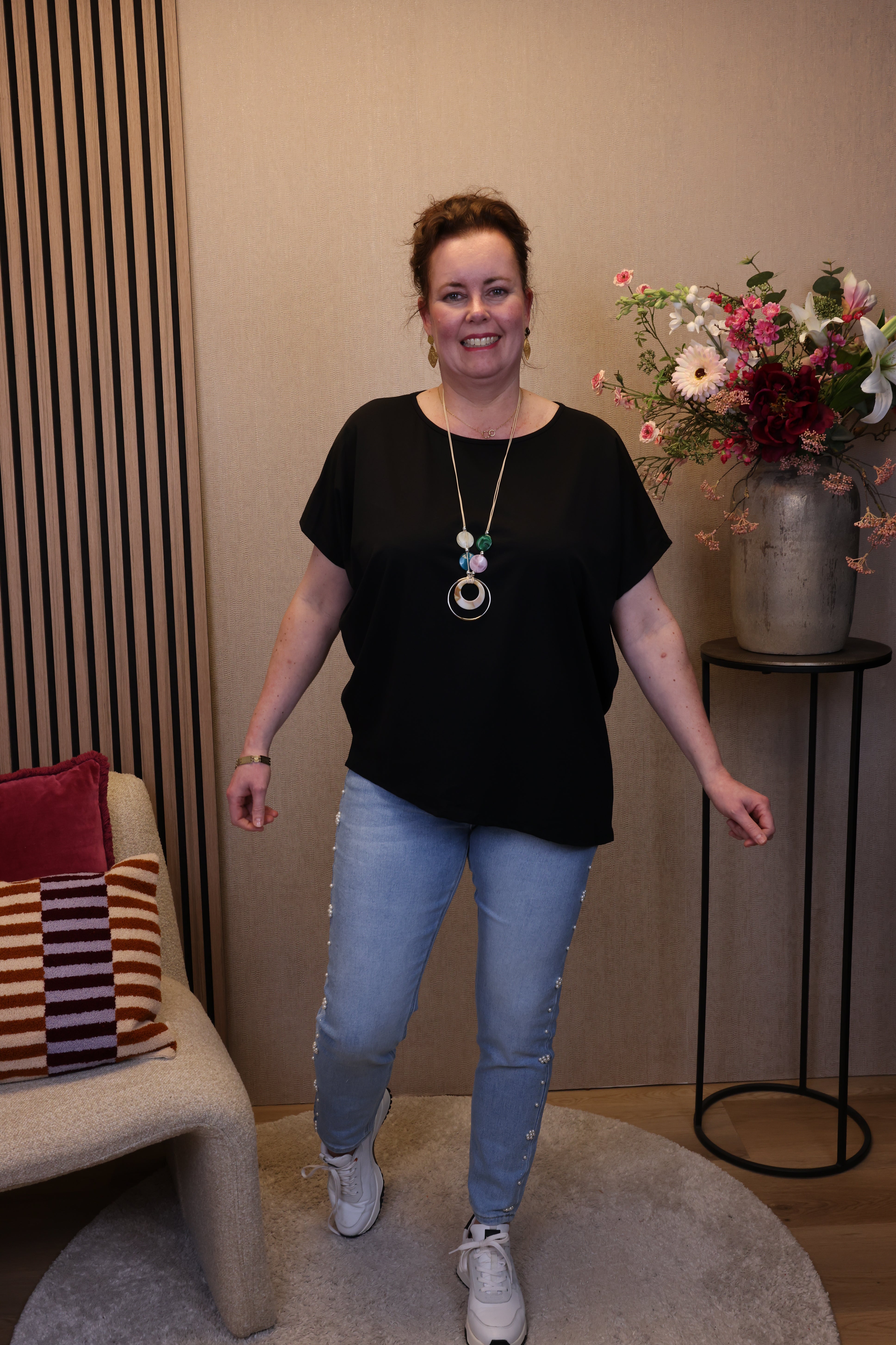 Tess | Top zwart + gratis ketting