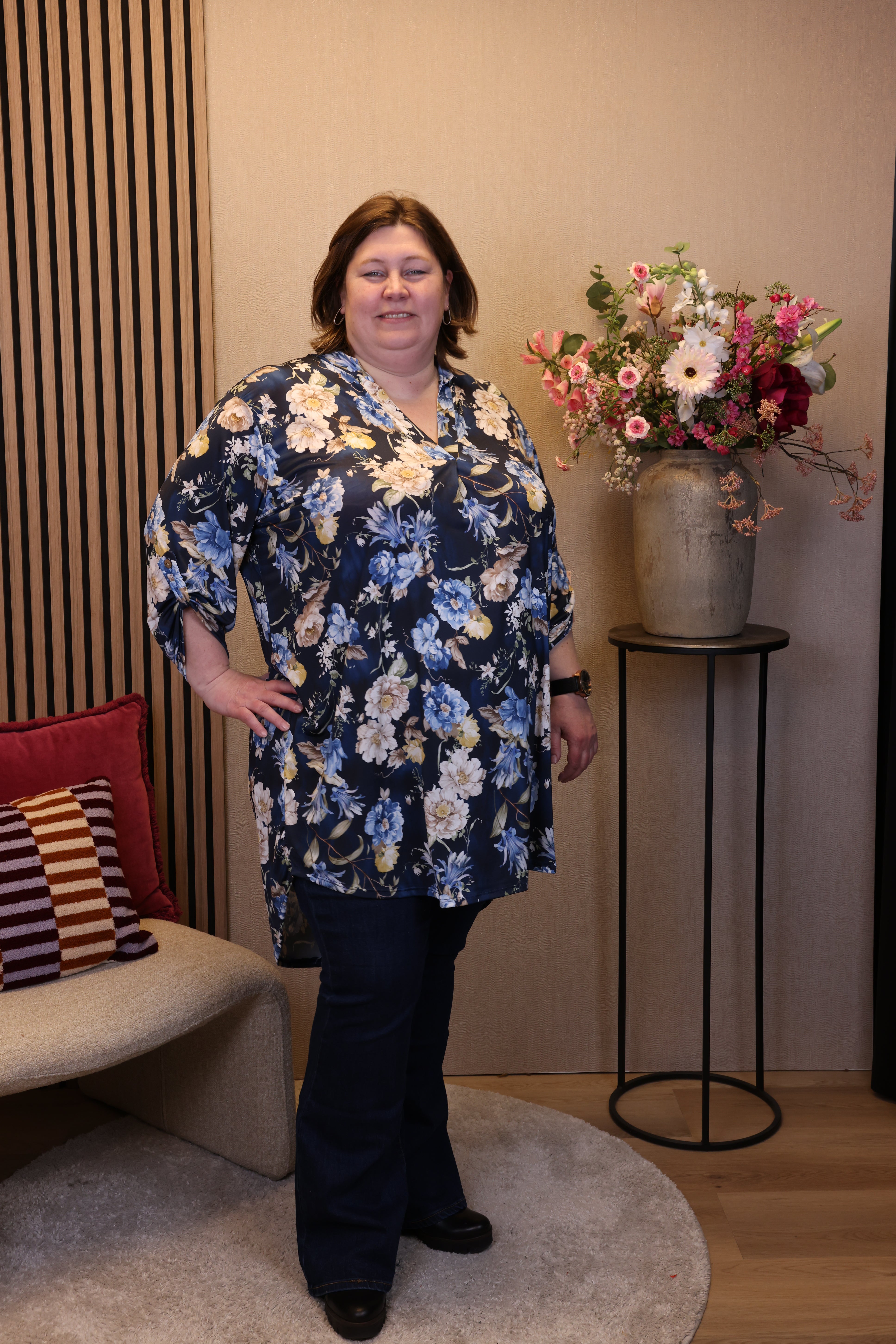 Nathalie | tuniek blauw 52 t/m 58