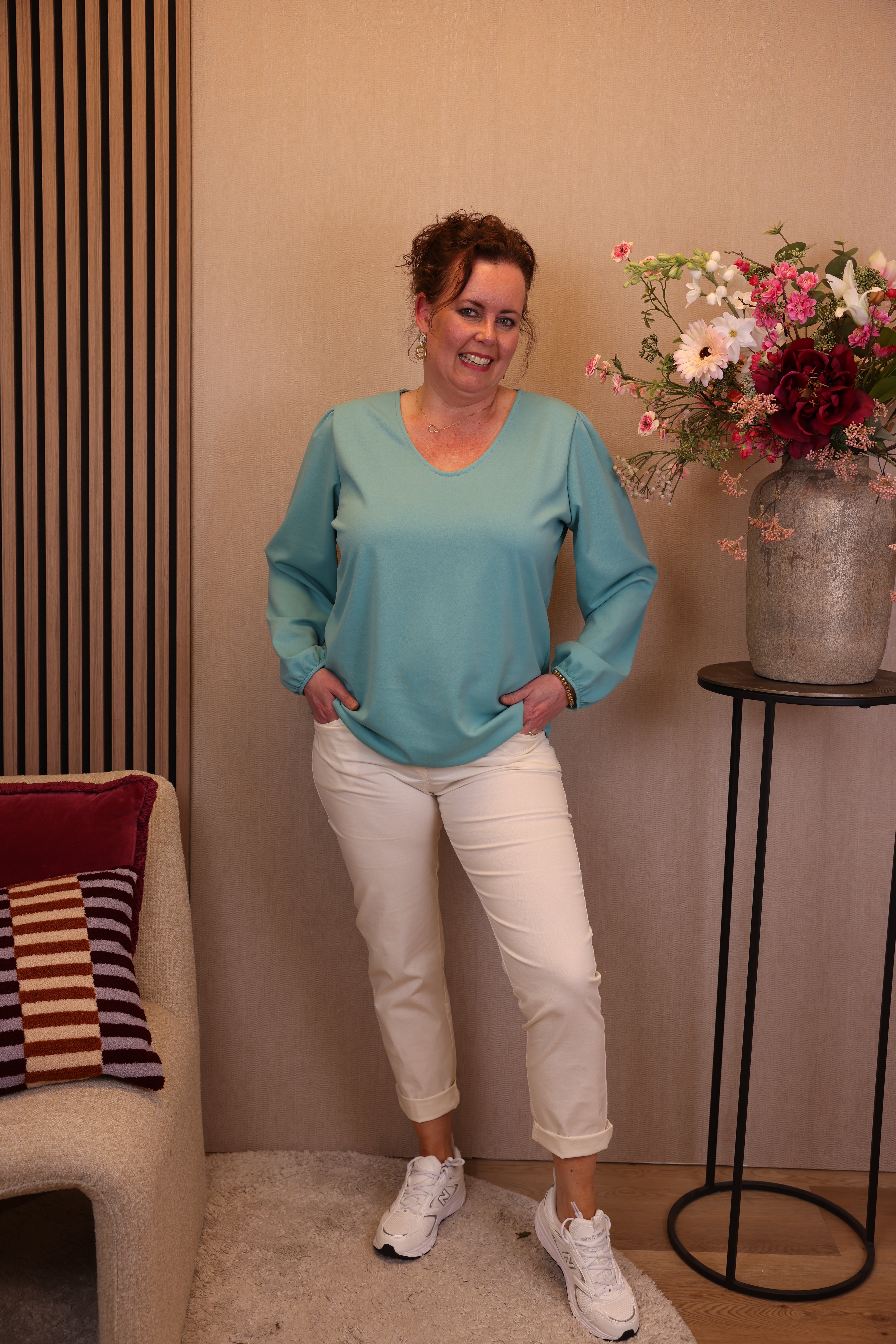 Roos | Ballon top viscose mint