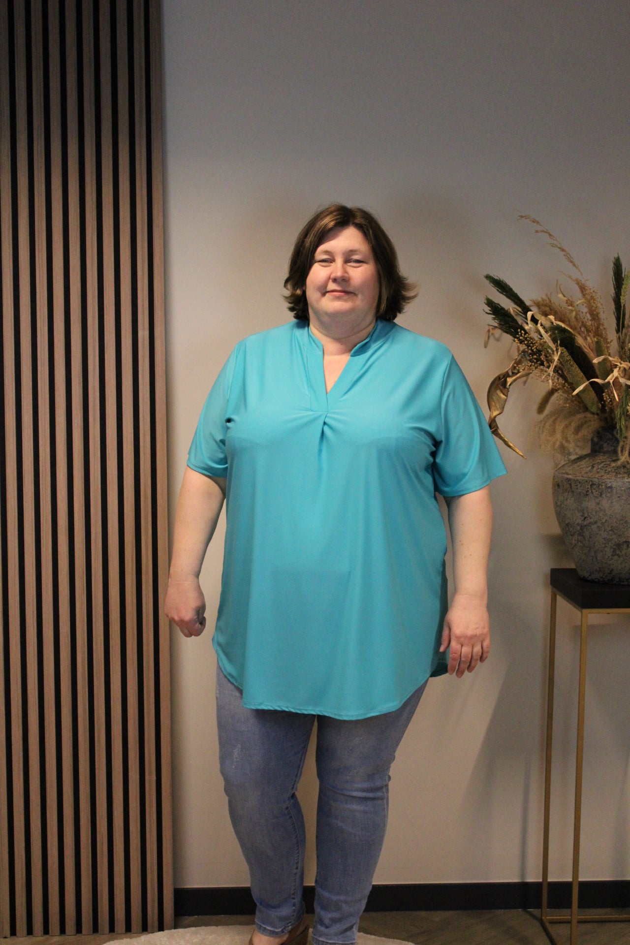 Juna | Blouse mint korte mouw 52 t/m 58