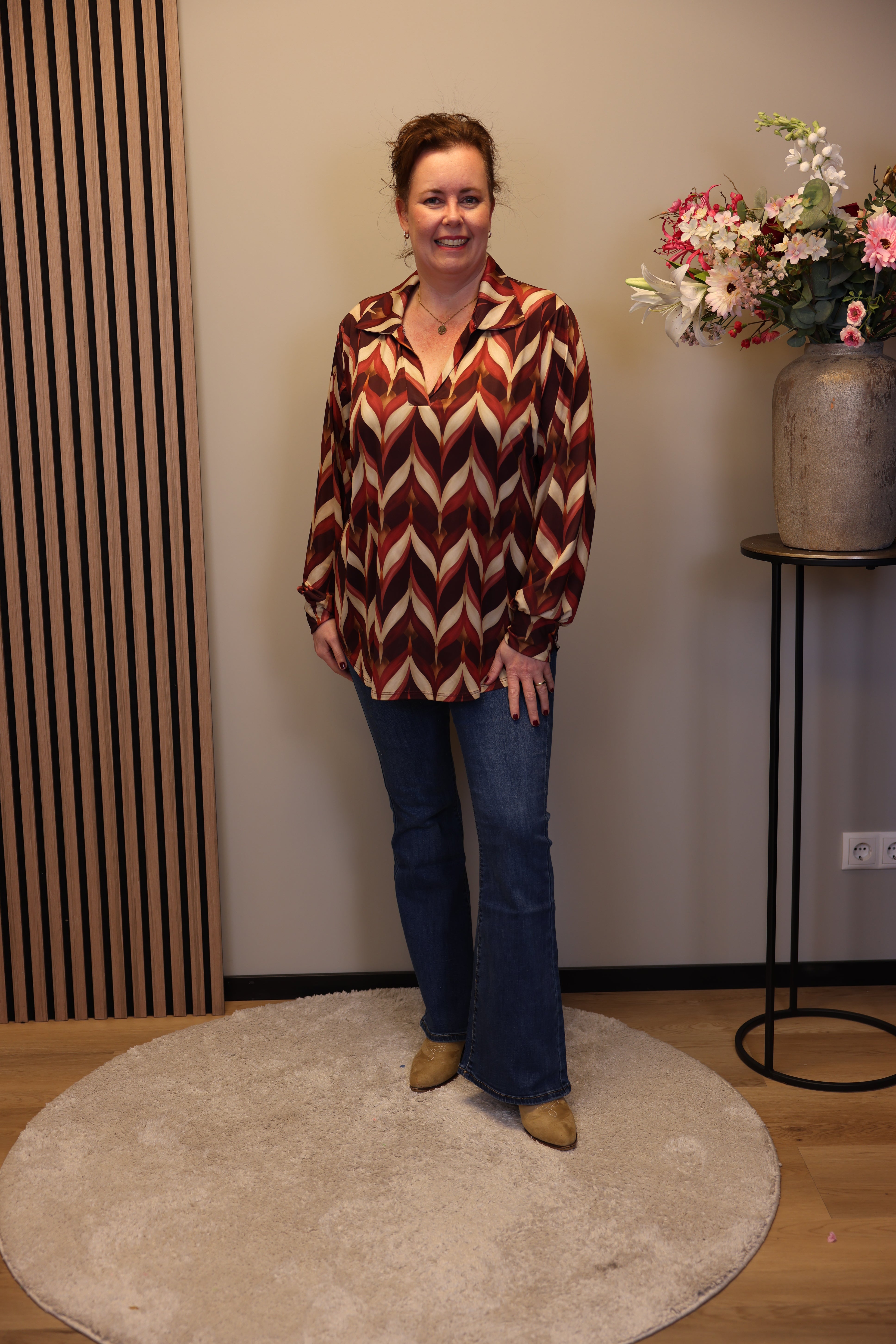 Fabienne | Blouse roze met kraagje 38 t/m 48