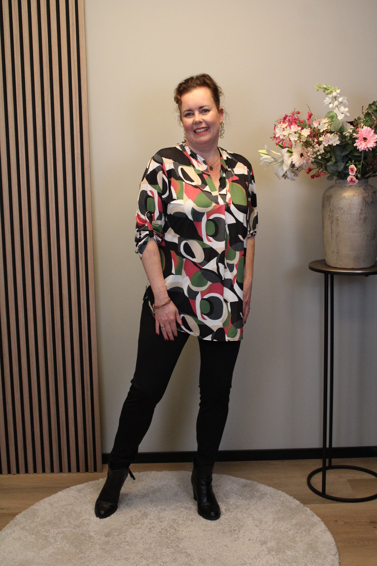 Ivette | Blouse zwart lange mouw 38 t/m 48