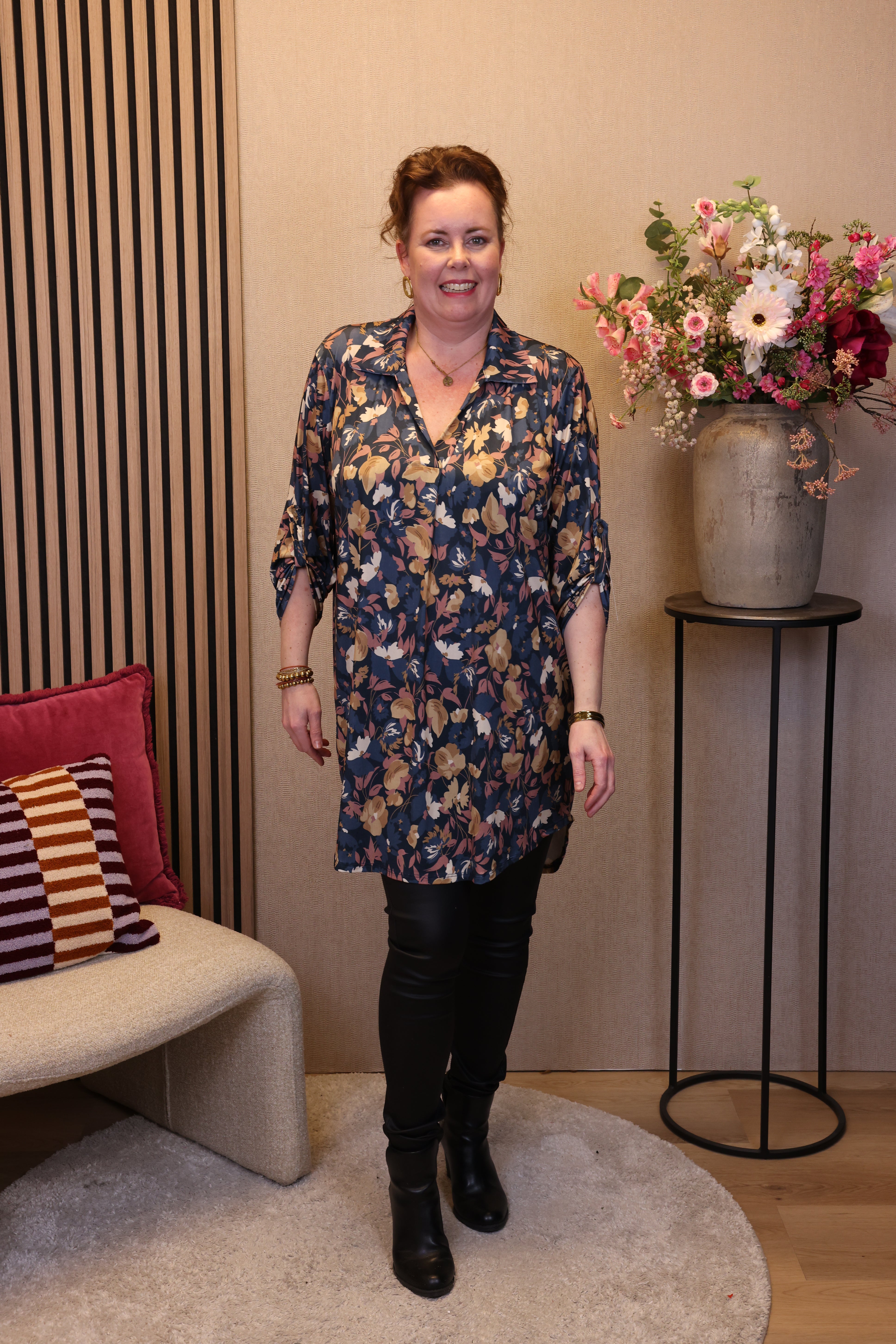 Jitske | Tuniek blauw met kraagje