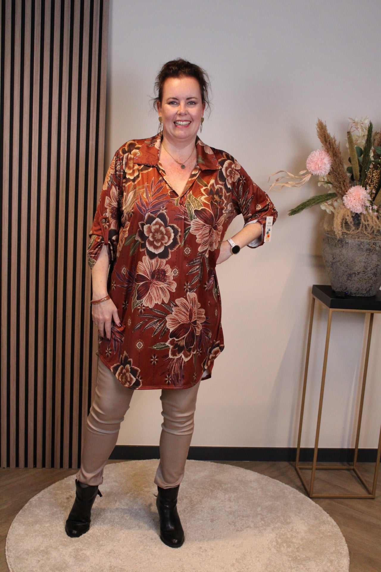 Els | Tuniek roest met kraagje 48 t/m 52