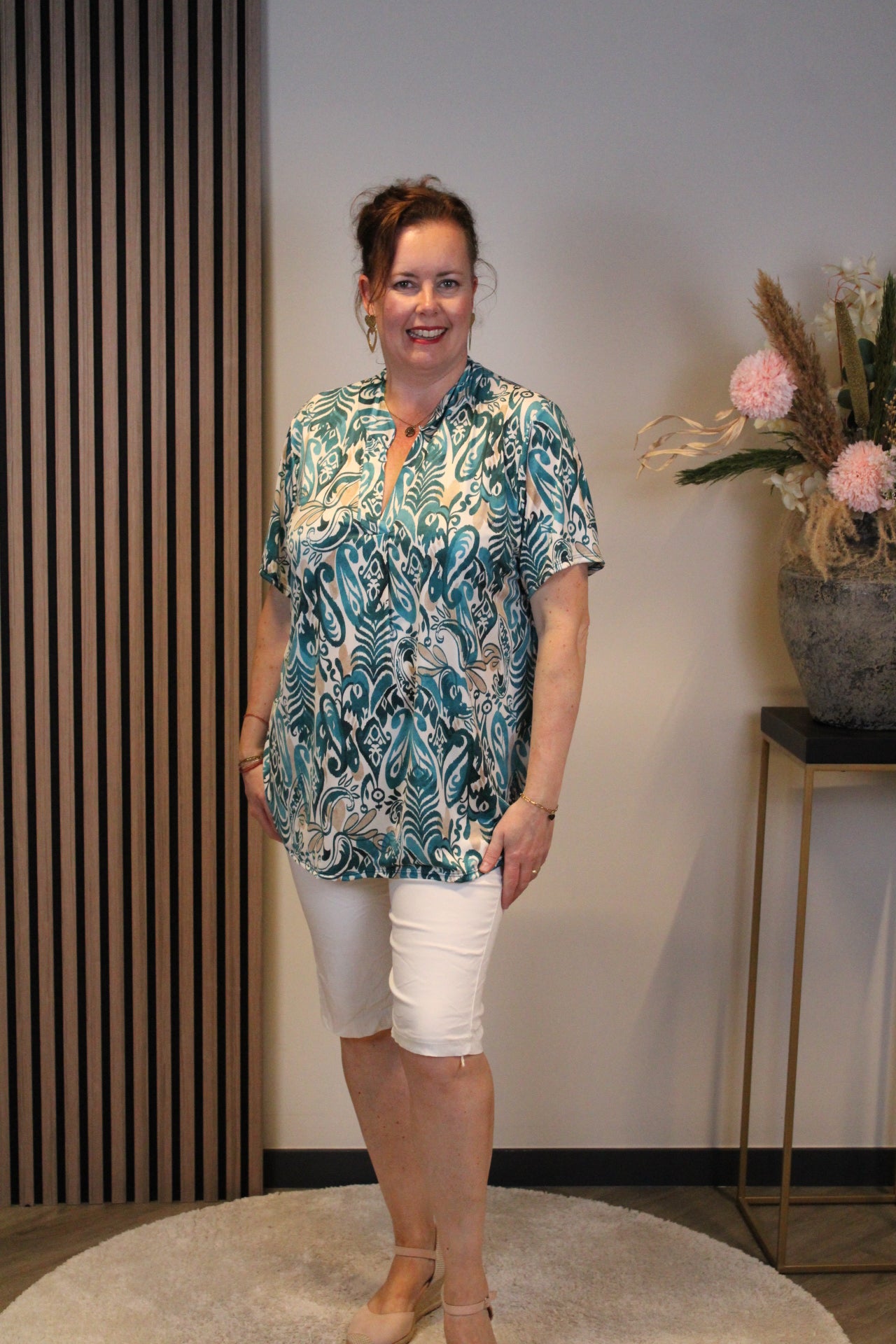Ineke | Blouse korte mouw 38 t/m 48