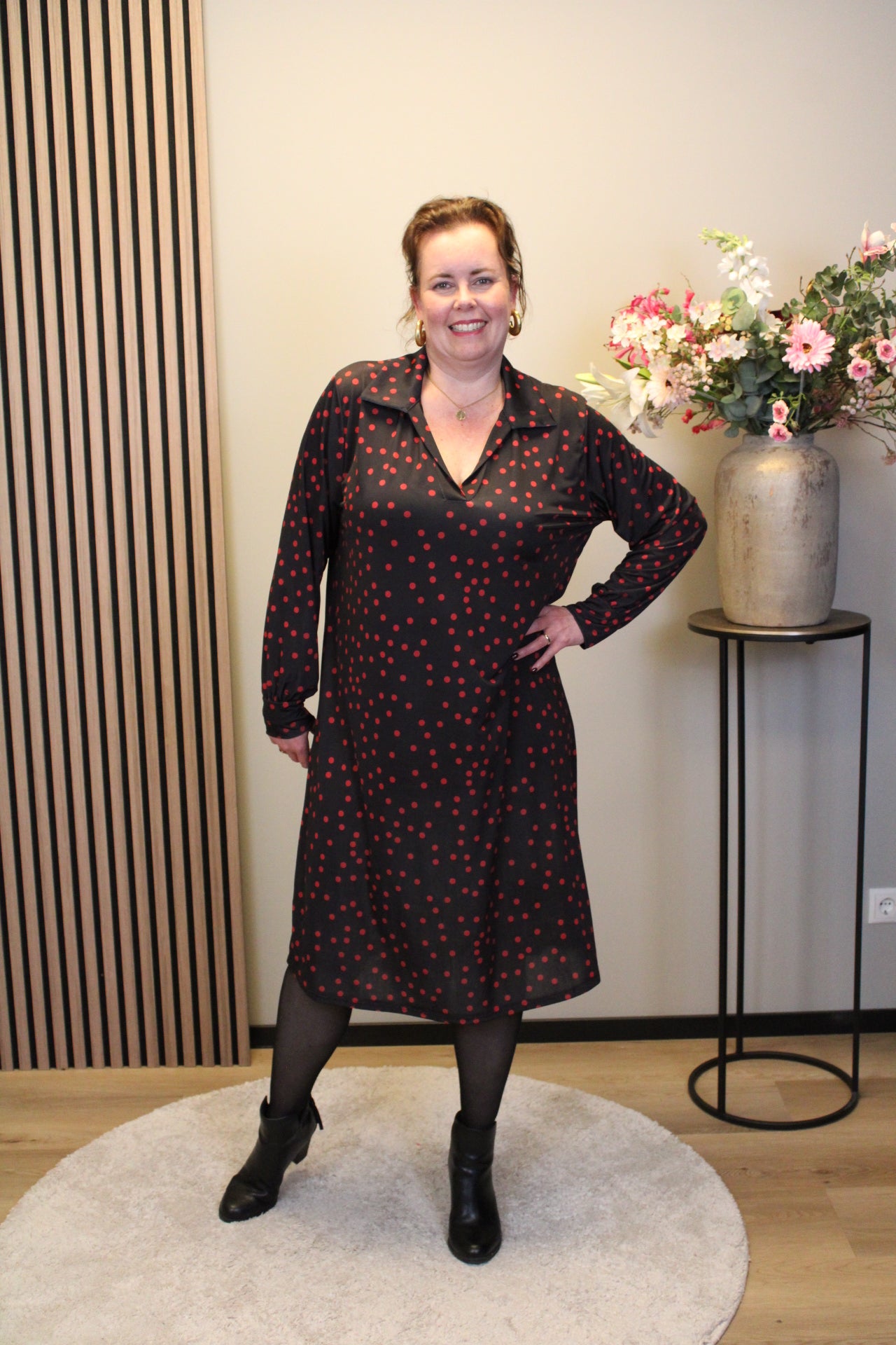 Madeline | Jurk zwart met kraagje 38 t/m 46