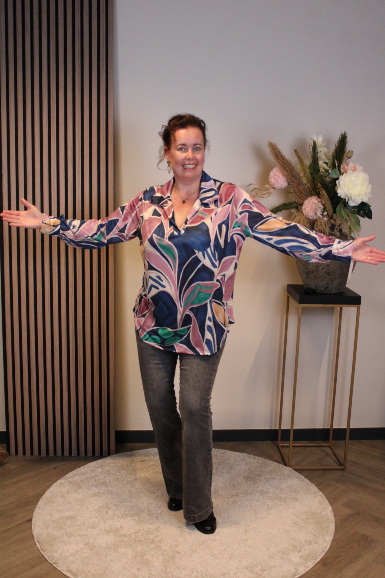 Kristel | Blouse roze met kraagje 38 t/m 48