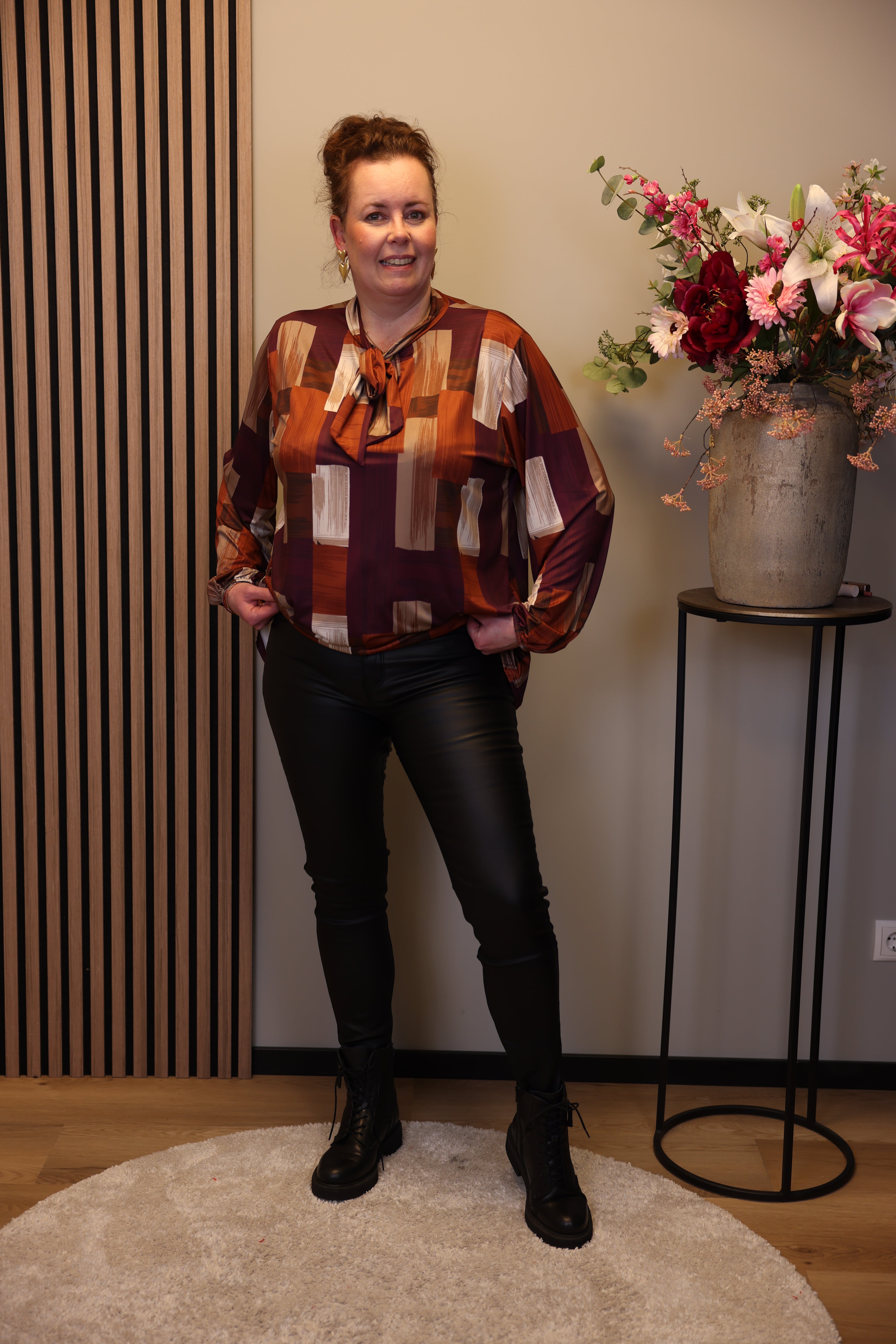 Janne | lederlook broek zwart 34 - 42