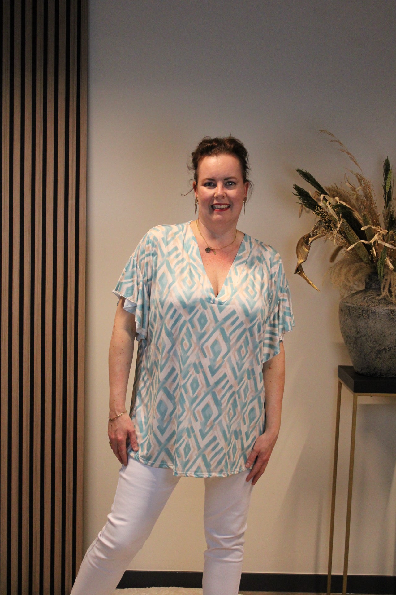 Selena | Blouse korte mouw 40 t/m 48