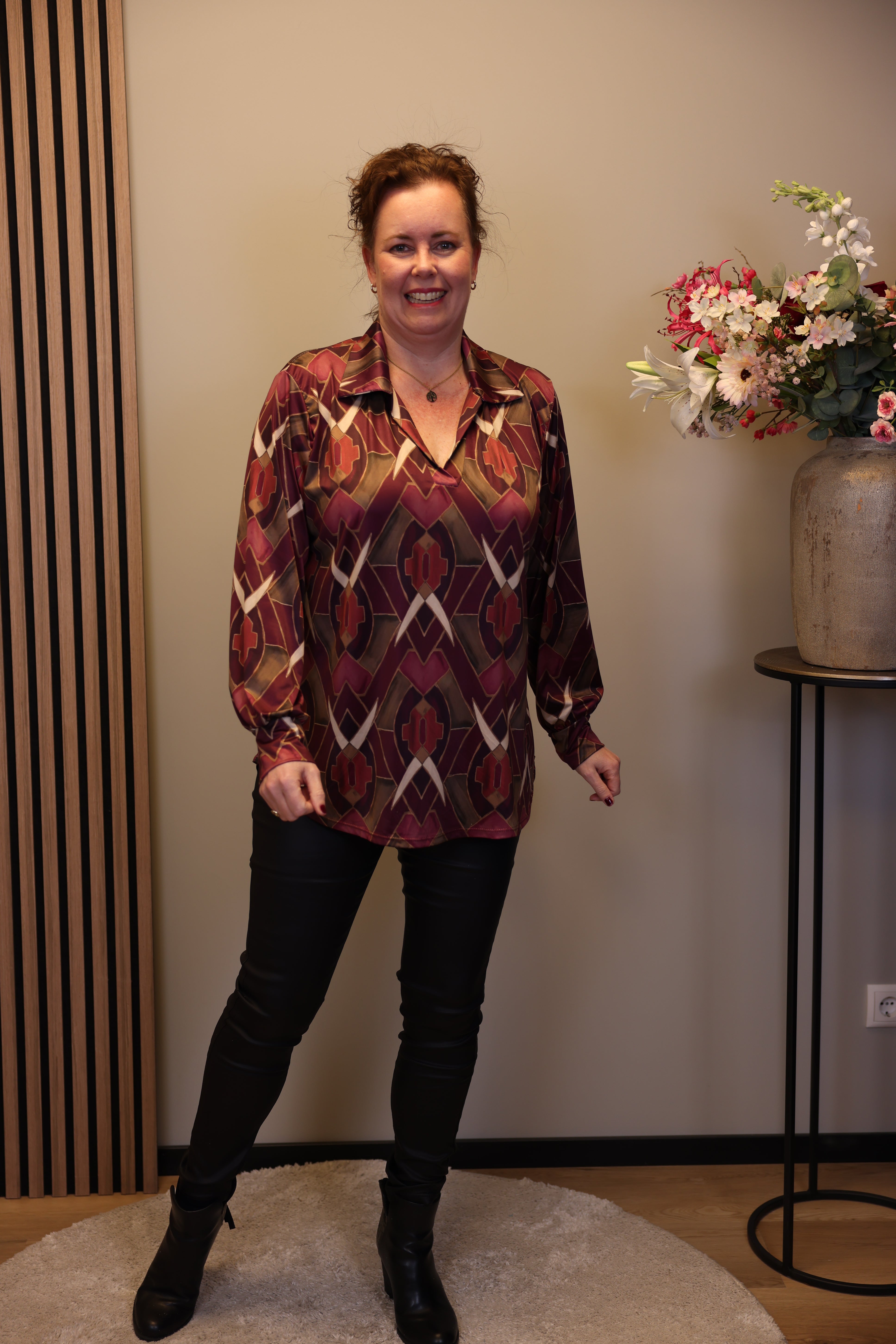 Eloise | Blouse roze met kraagje 38 t/m 48