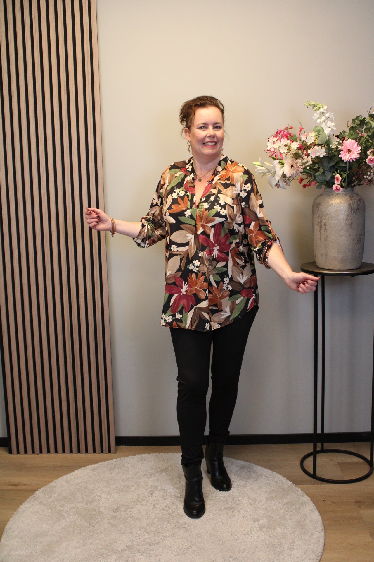 Faye | Blouse zwart lange mouw 48 t/m 52