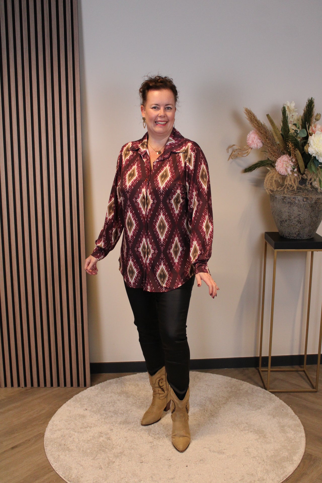 Carmen | Blouse roze met knoopjes