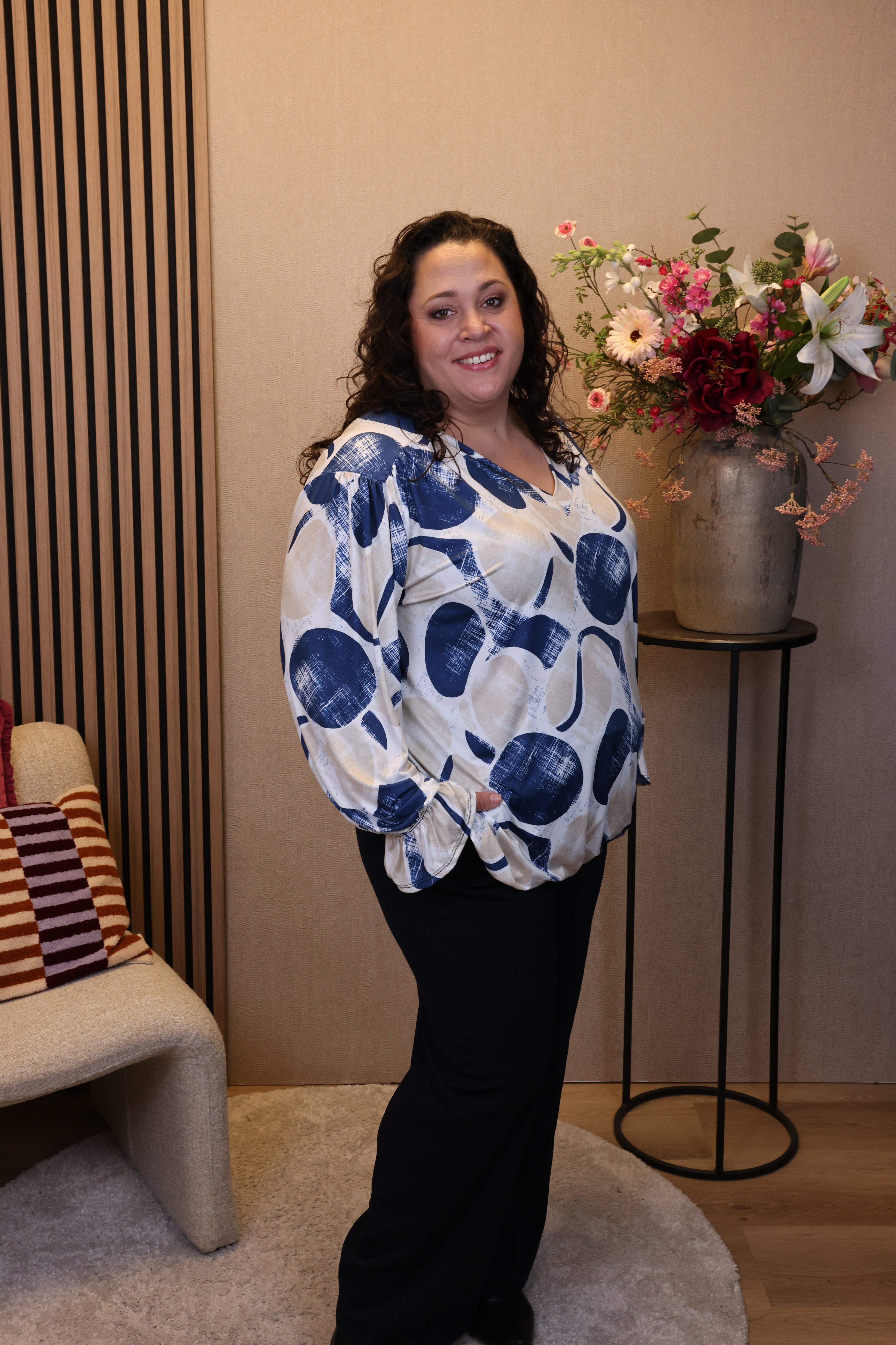 Saar | Ballon top blauw