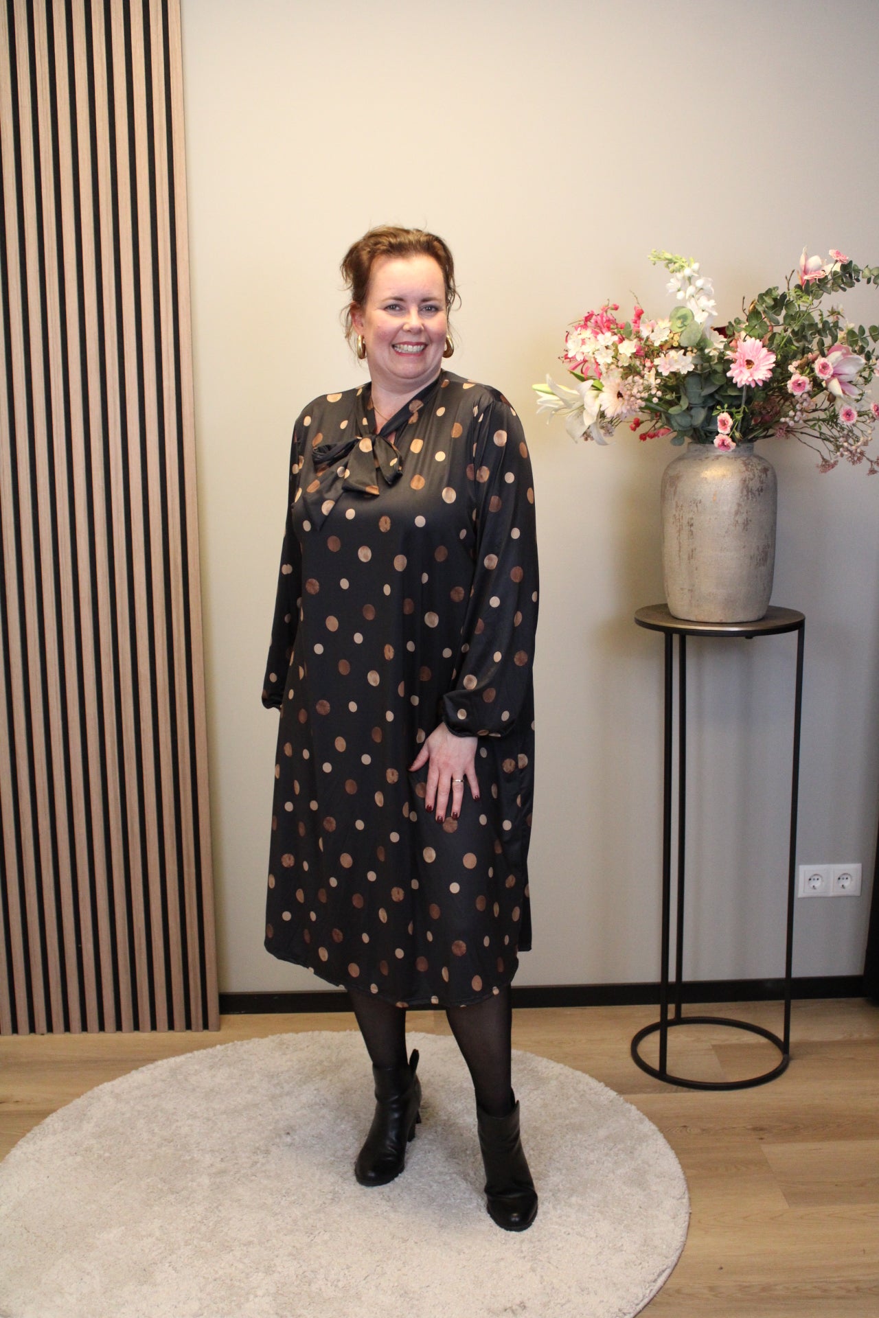 Roxanne | Jurk zwart met strikje 38 t/m 46