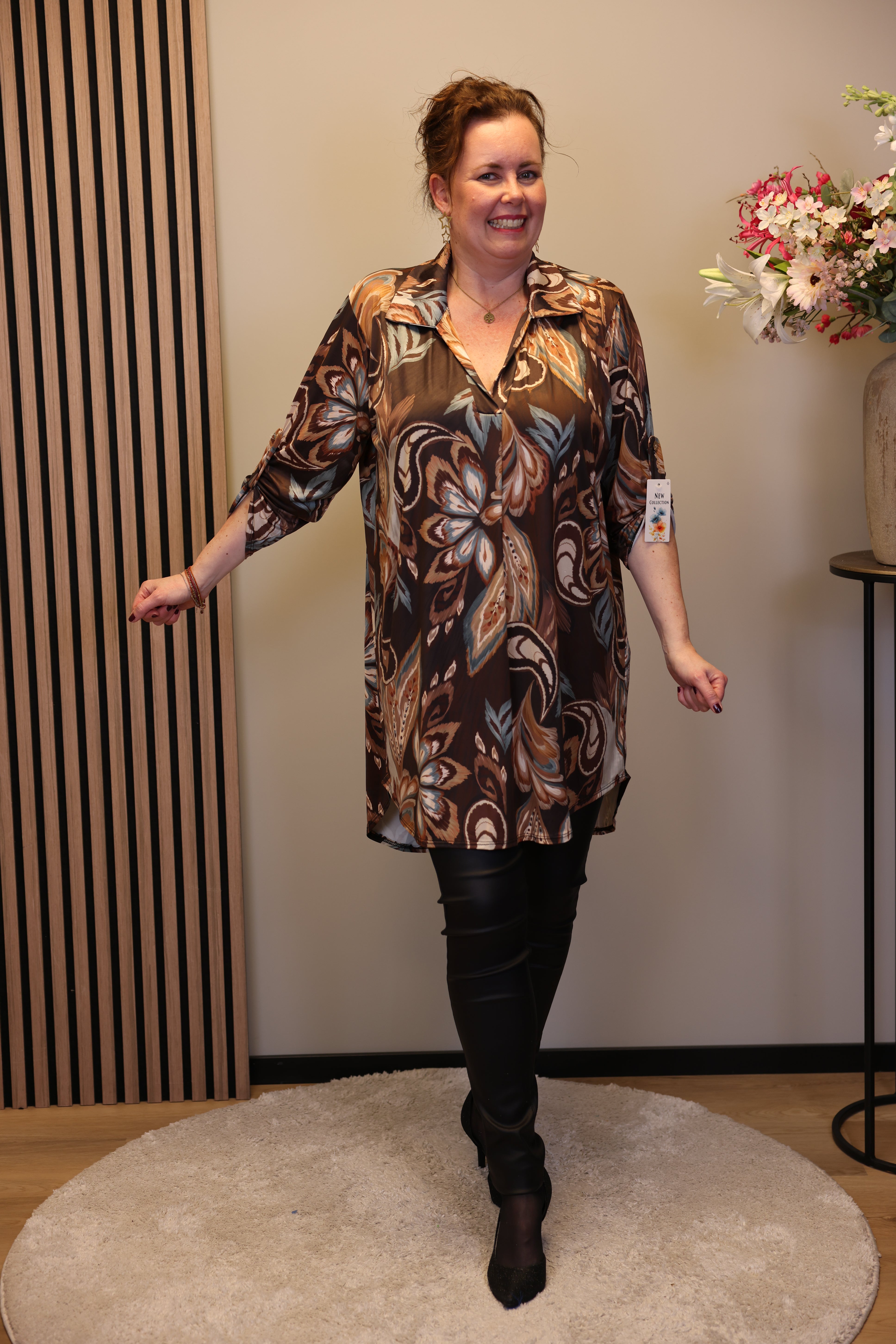 Floor | tuniek bruin met kraagje 38 t/m 48