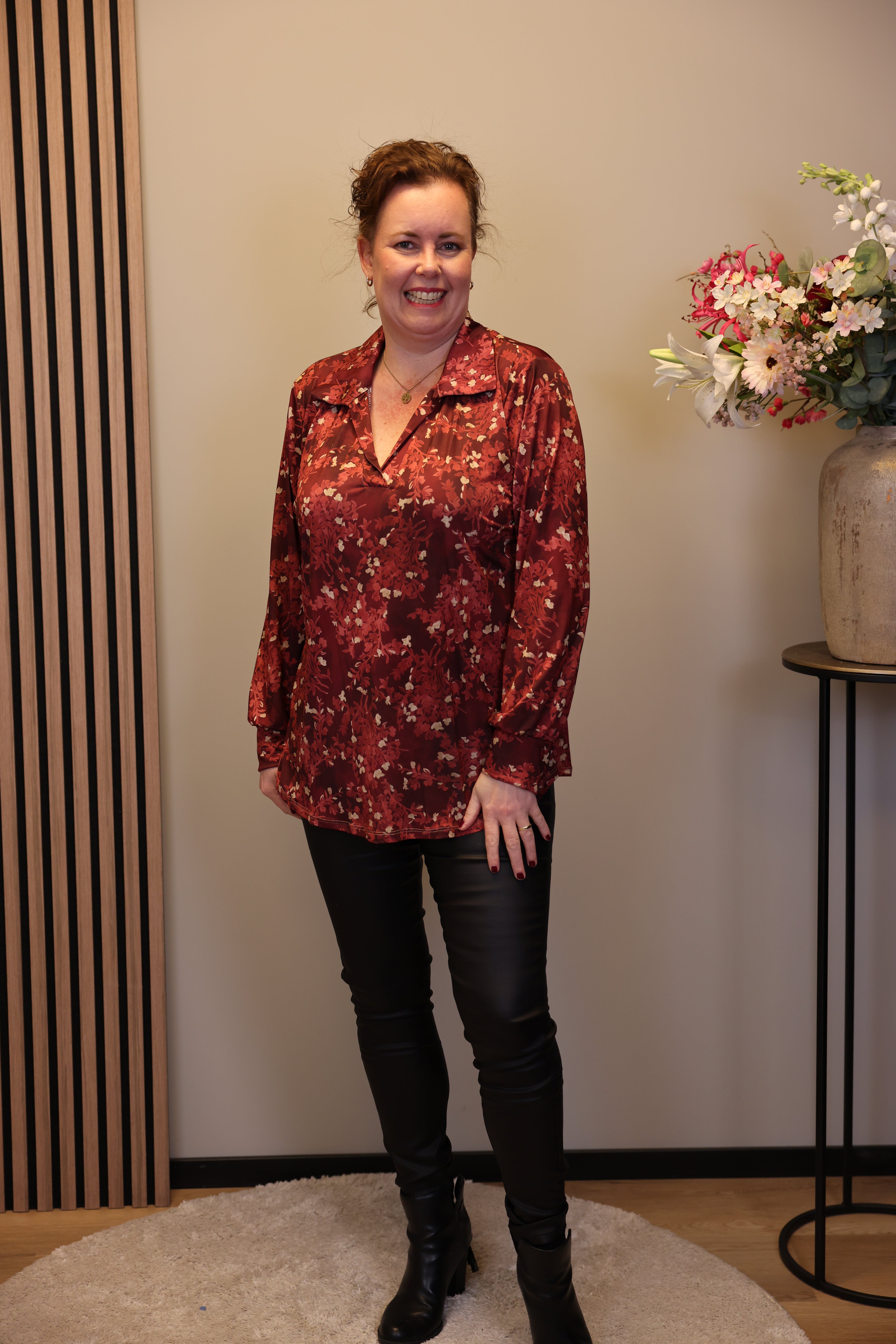 Iefke | Blouse met kraagje roze 48 t/m 52