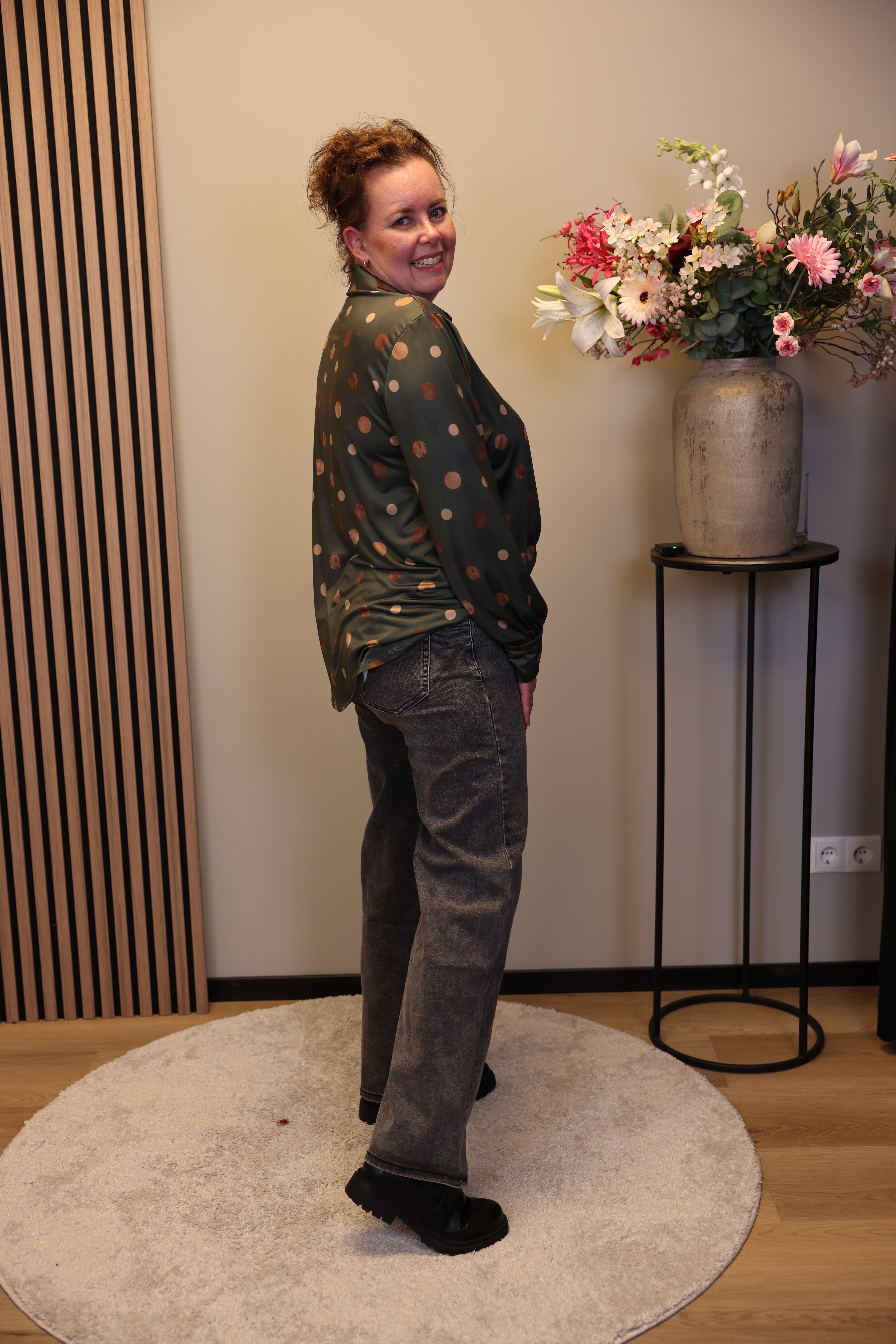 Hanneke | Jeans wide leg grijs 38 - 48