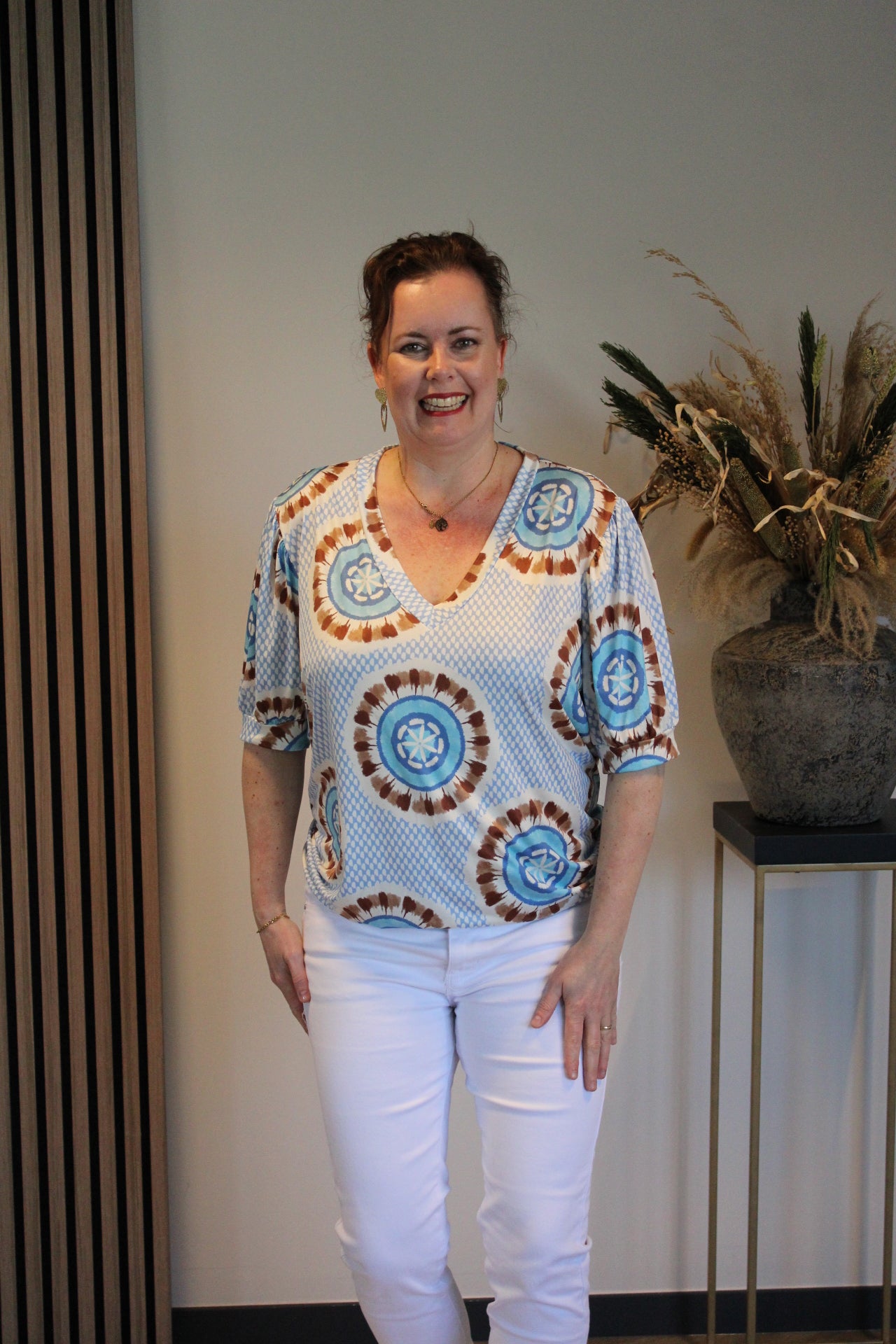 Fien | Blouse korte mouw 40 t/m 48