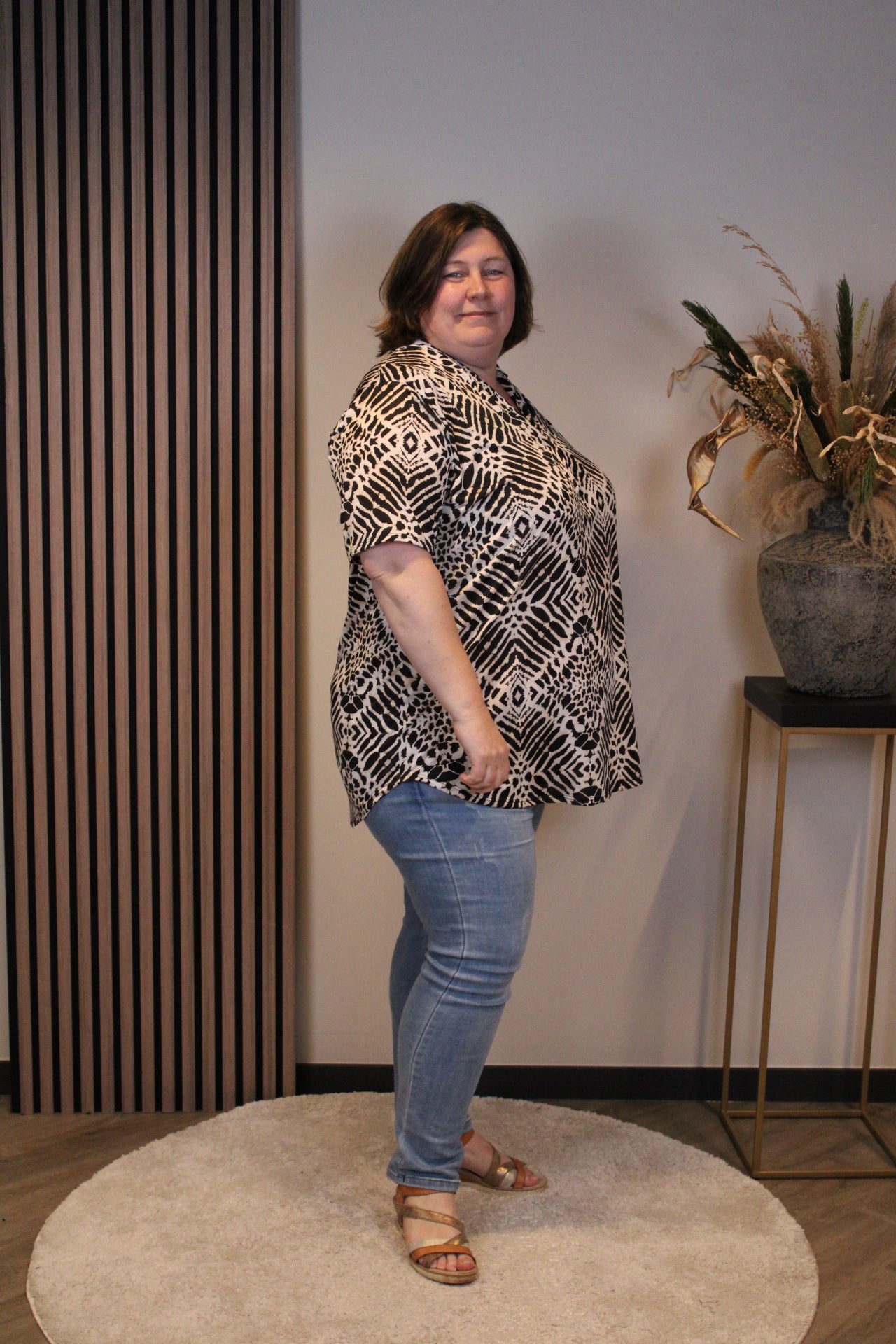 Fem | Blouse korte mouw 52 t/m 58