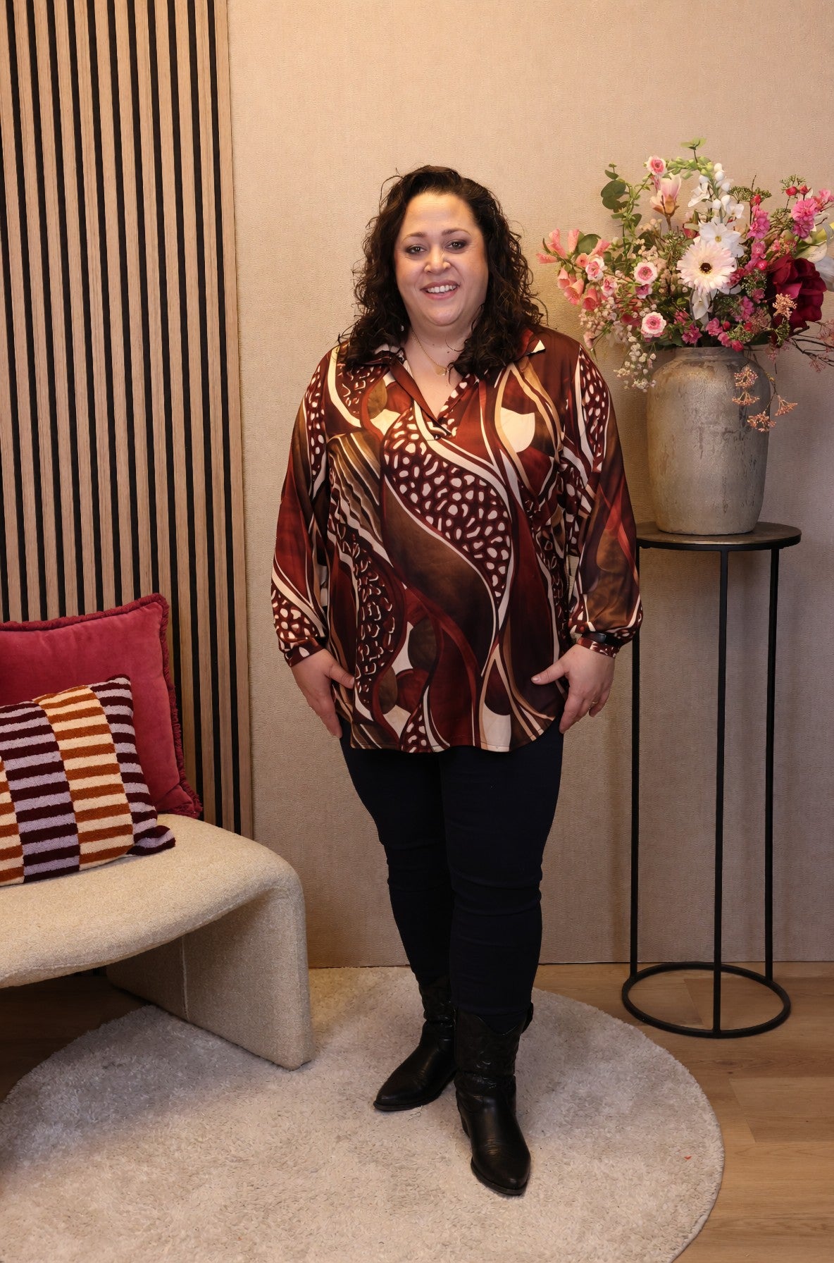 Kalina | Blouse roze met kraagje
