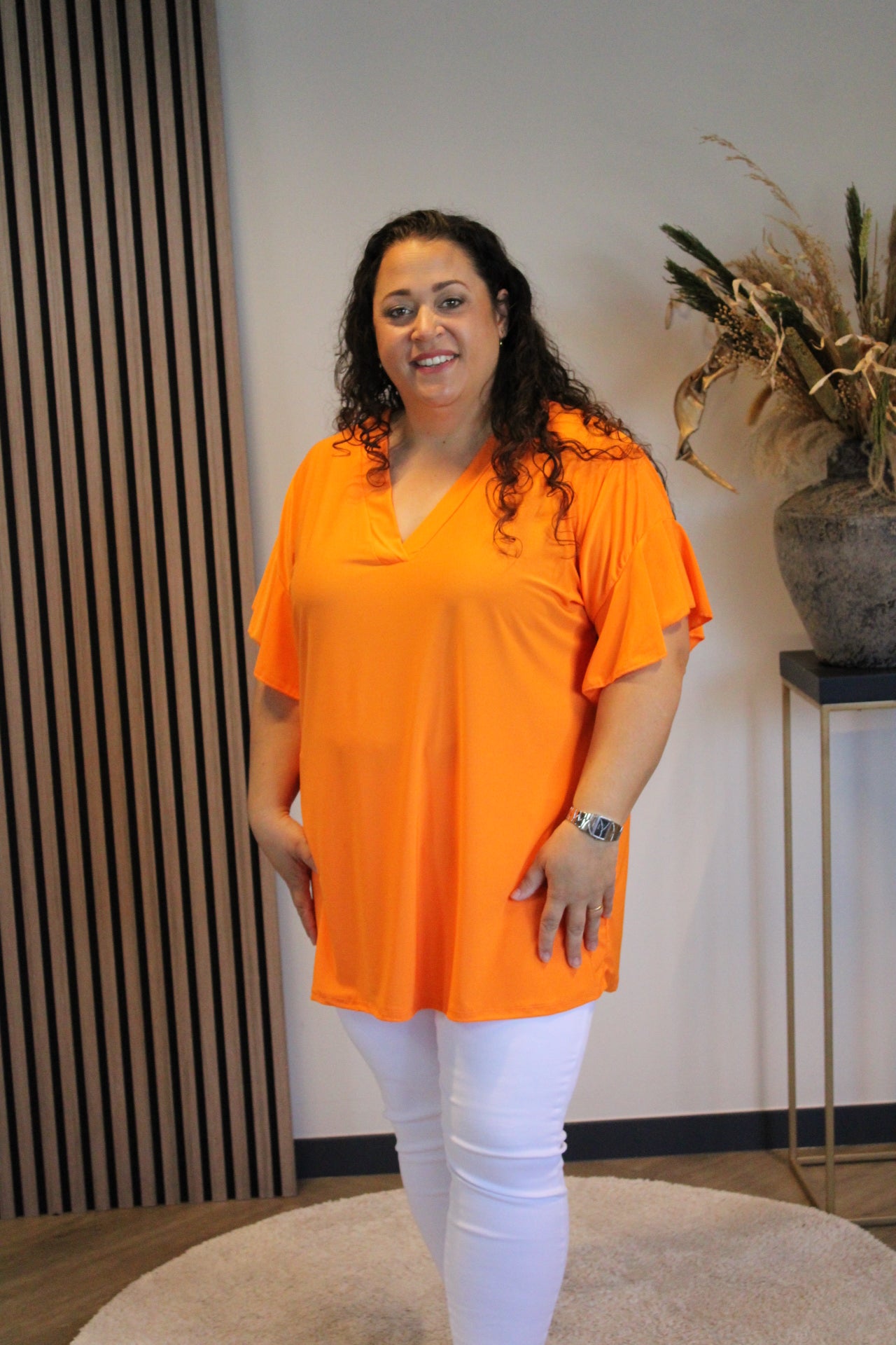 Mayra | Blouse oranje 48 t/m 52