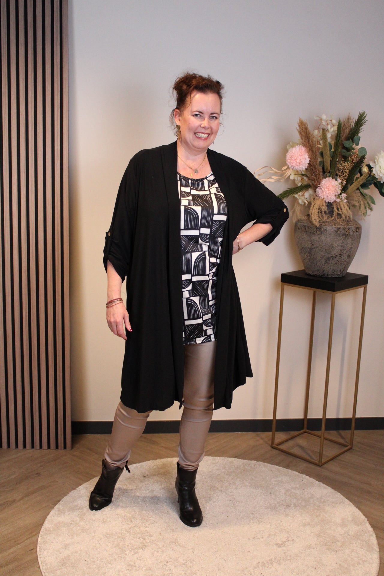 Evi | Dun vestje lang zwart 38 t/m 48